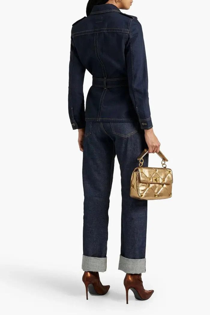 Saint Laurent Paris o1bcso1str1224 Saharienne Jacket in Deep Blue Size L / US 10 / IT 46 - 6 Thumbnail