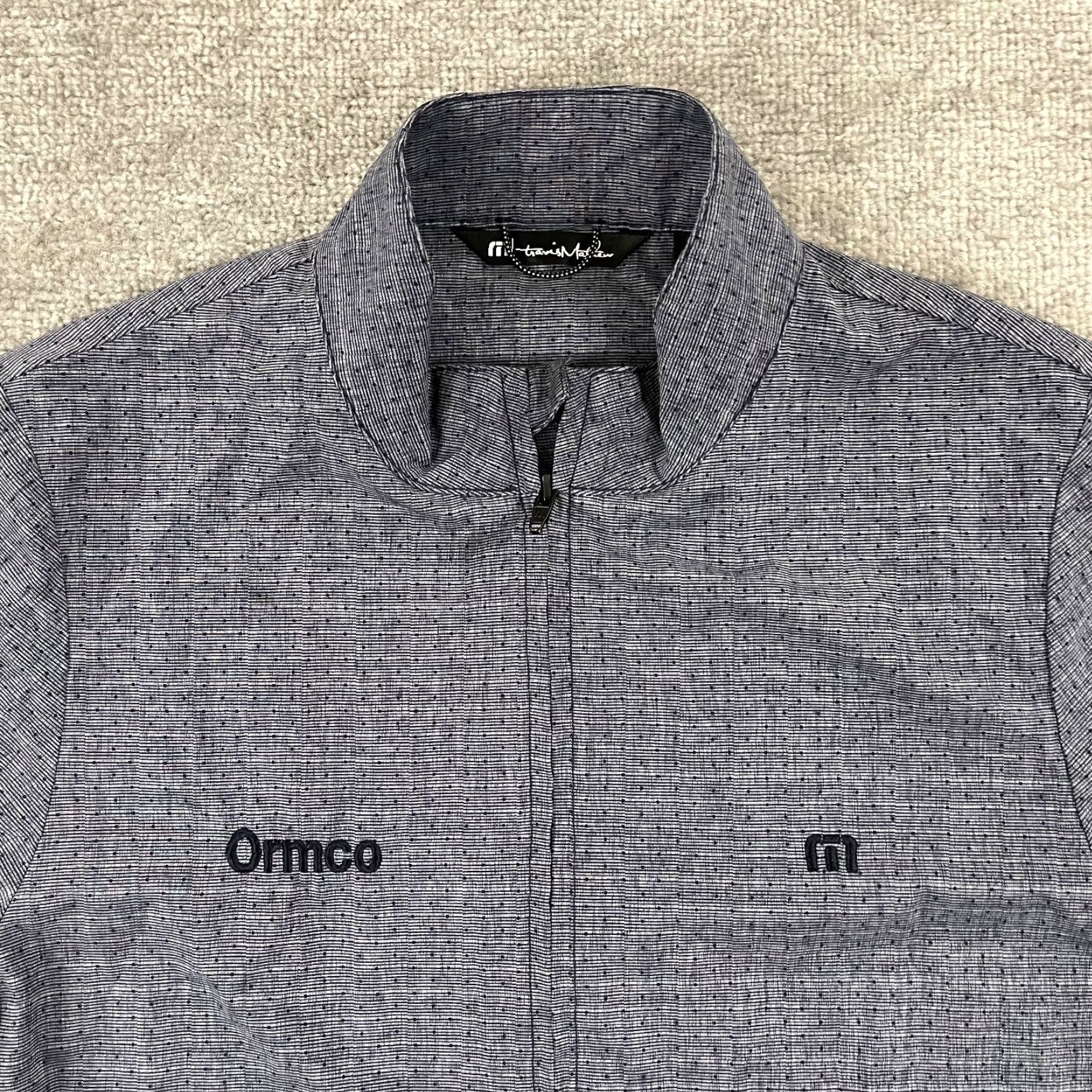 TravisMathew TRAVIS MATHEW Jacket Mens M Gray Blue Polka Dot Golf Full Zip Coat Logo Size US M / EU 48-50 / 2 - 2 Thumbnail