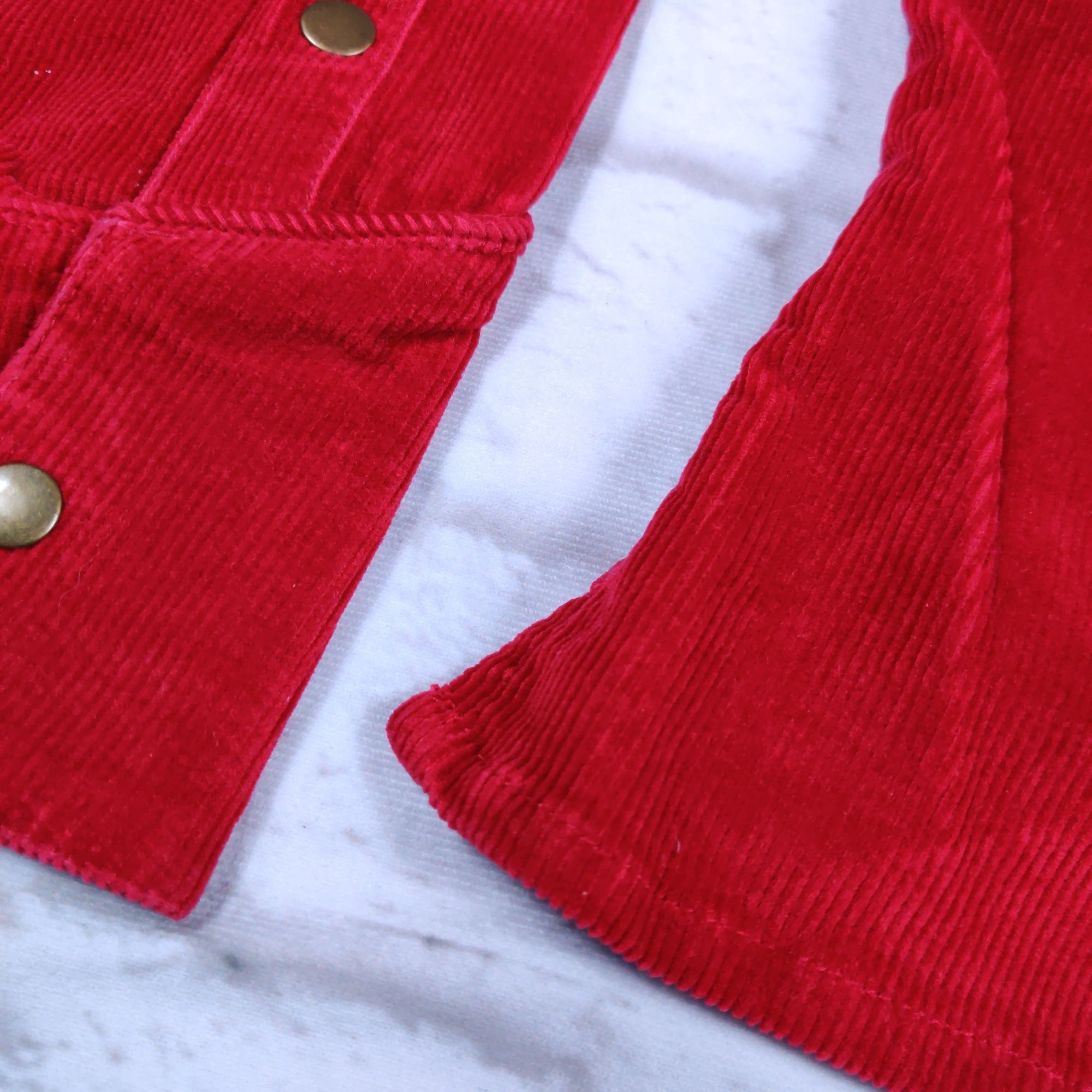 Vintage Vintage Live a Little S Red Corduroy Jacket Western Yolk Sna Size S / US 4 / IT 40 - 6 Thumbnail