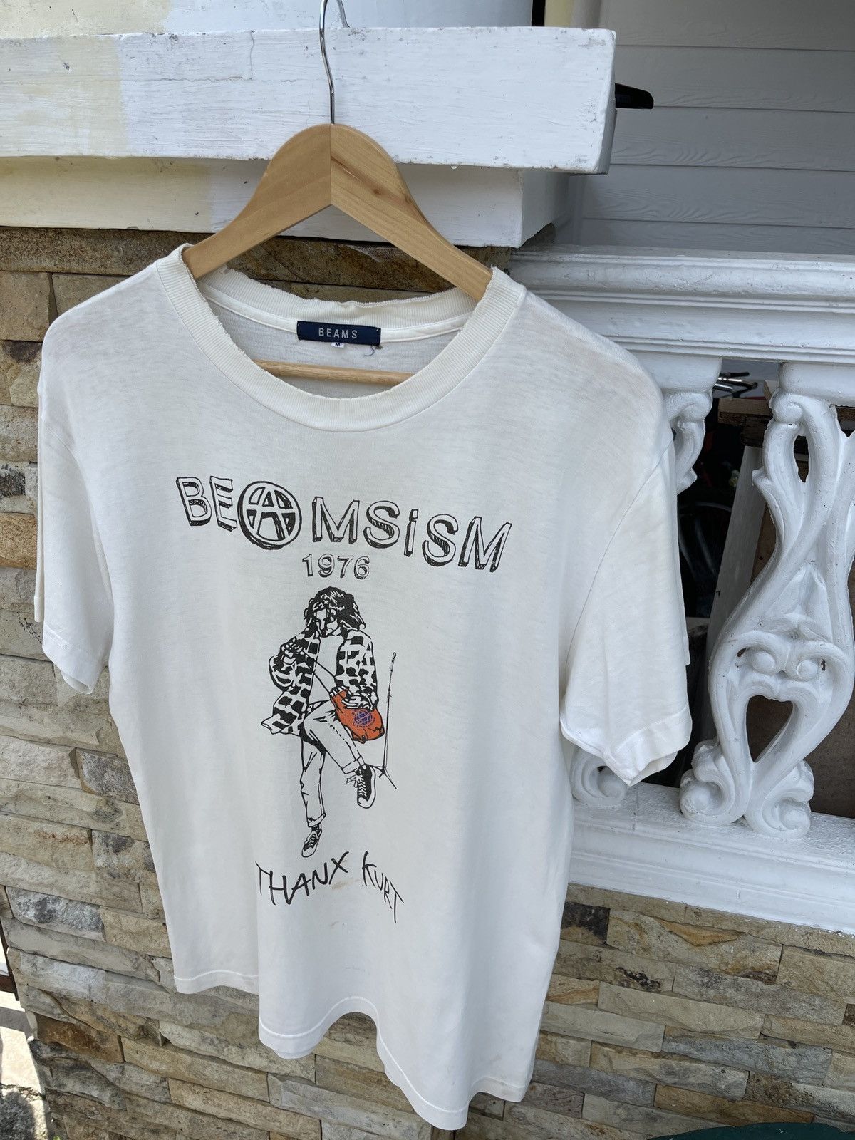 Band Tees × Beams Plus Last Drop🔥THRASHED🔥Beams Pop Art Kurt Cobain ERD GRUNGE Tee Size US L / EU 52-54 / 3 - 6 Thumbnail