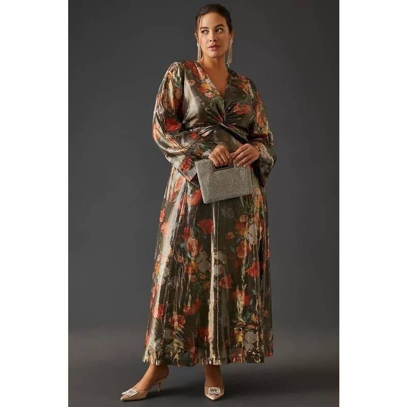 Anthropologie New Anthropologie Caballero Deep V-Neck Maxi Dress $248 XS Size XS / US 0-2 / IT 36-38 - 6 Thumbnail