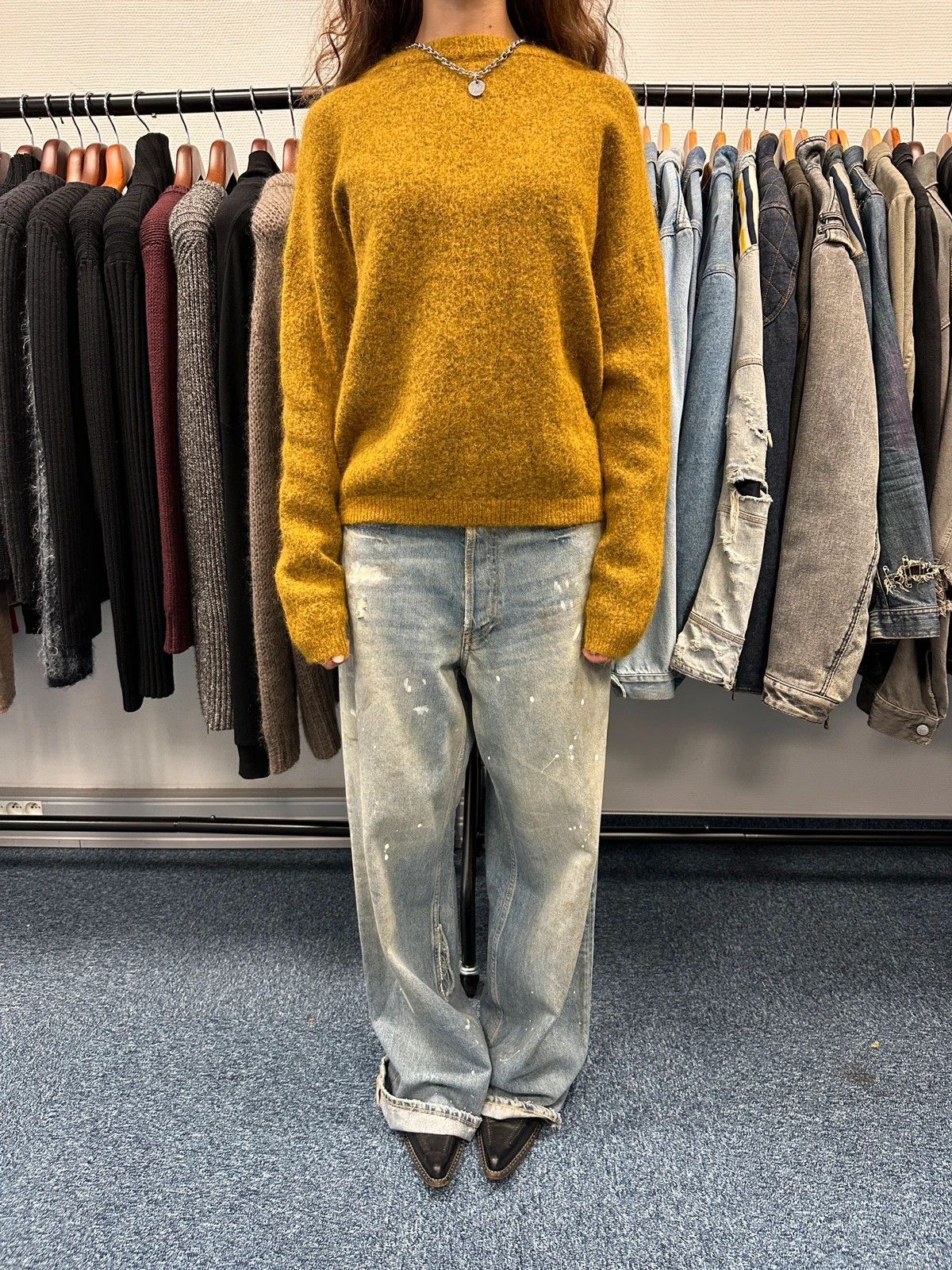 Acne Studios Acne Studio 00’s Ginger Yellow Boxy Sweater Size M / US 6-8 / IT 42-44 - 1 Thumbnail