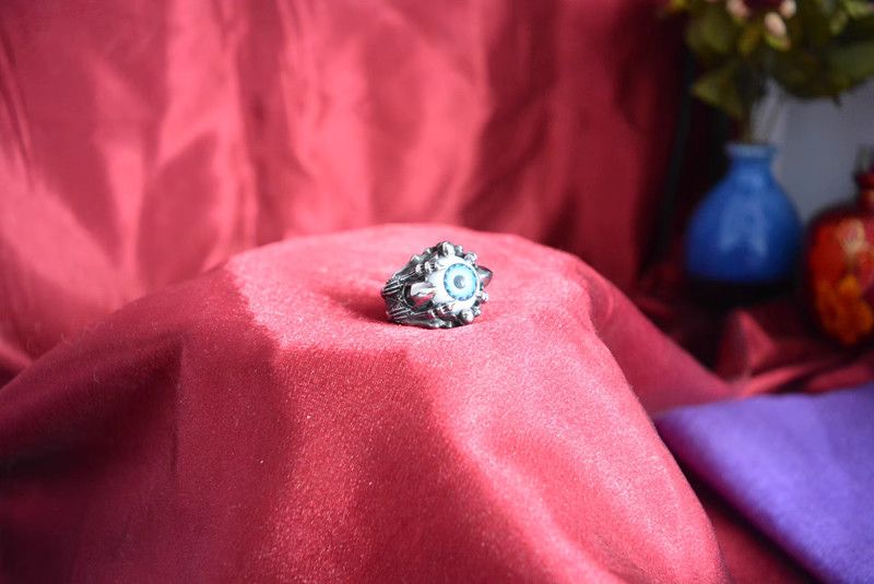 Jewelry Skull Eye Jewelry Rings Open Size Chrome Ring (Size 7-13) Size ONE SIZE - 2 Thumbnail