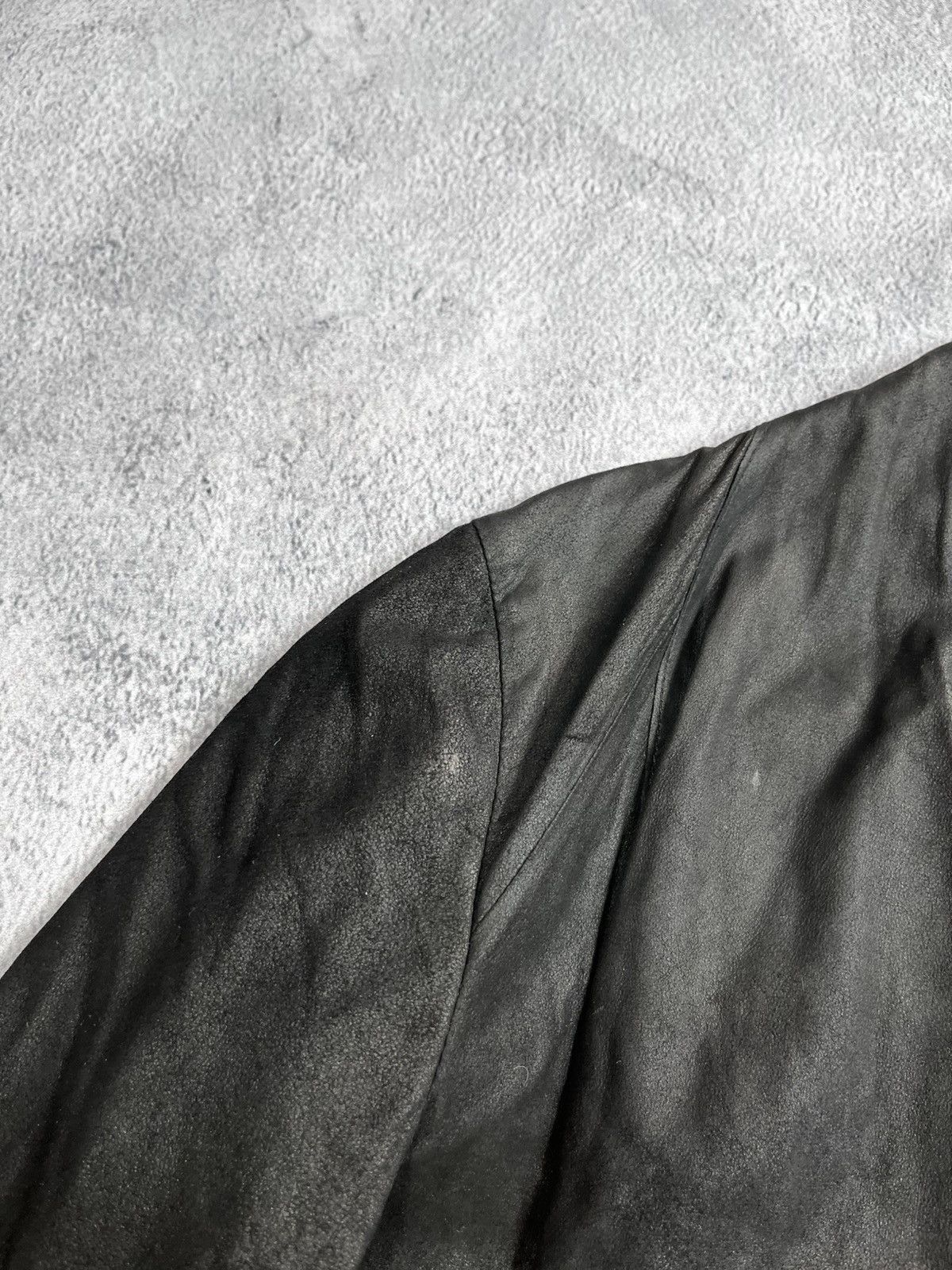Vintage Vintage Yohji style asymmetric leather avant garde jacket Size M / US 6-8 / IT 42-44 - 12 Thumbnail