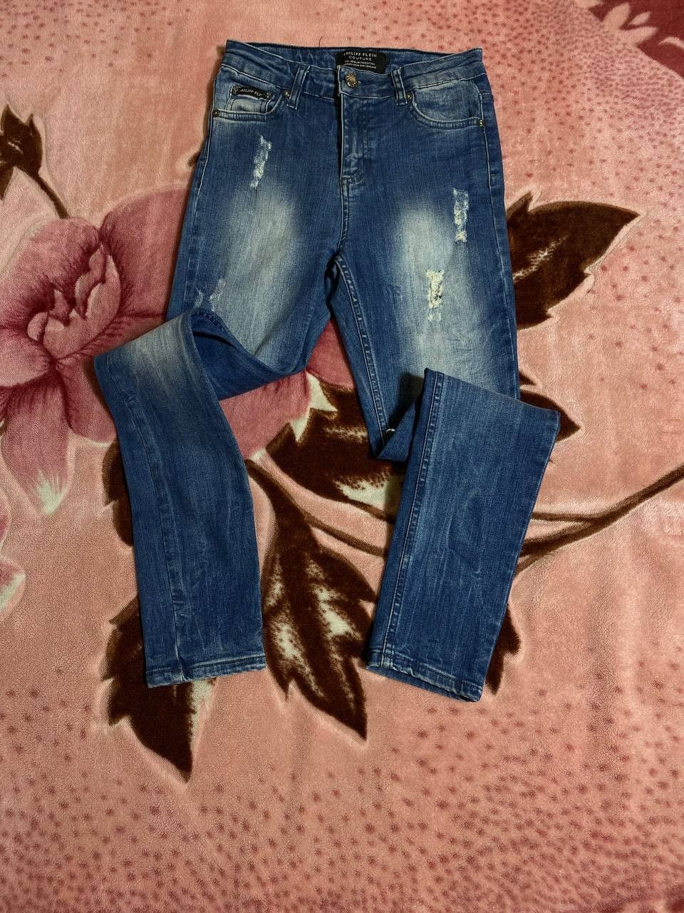 Philipp Plein Vintage Skull Denim Philipp Plein Distressed Fabric Style Size US 27 - 17 Thumbnail