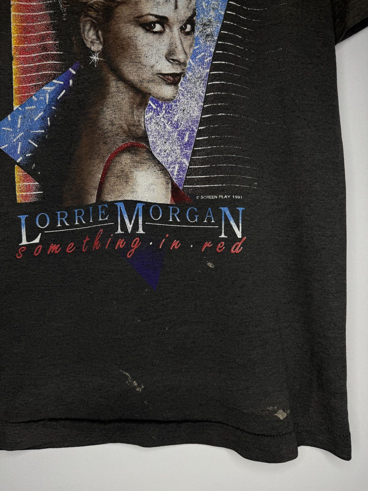 Band Tees × Vintage Vintage 1991 Lorrie Morgan Something in Red Band Tee Shirt Size US M / EU 48-50 / 2 - 3 Thumbnail