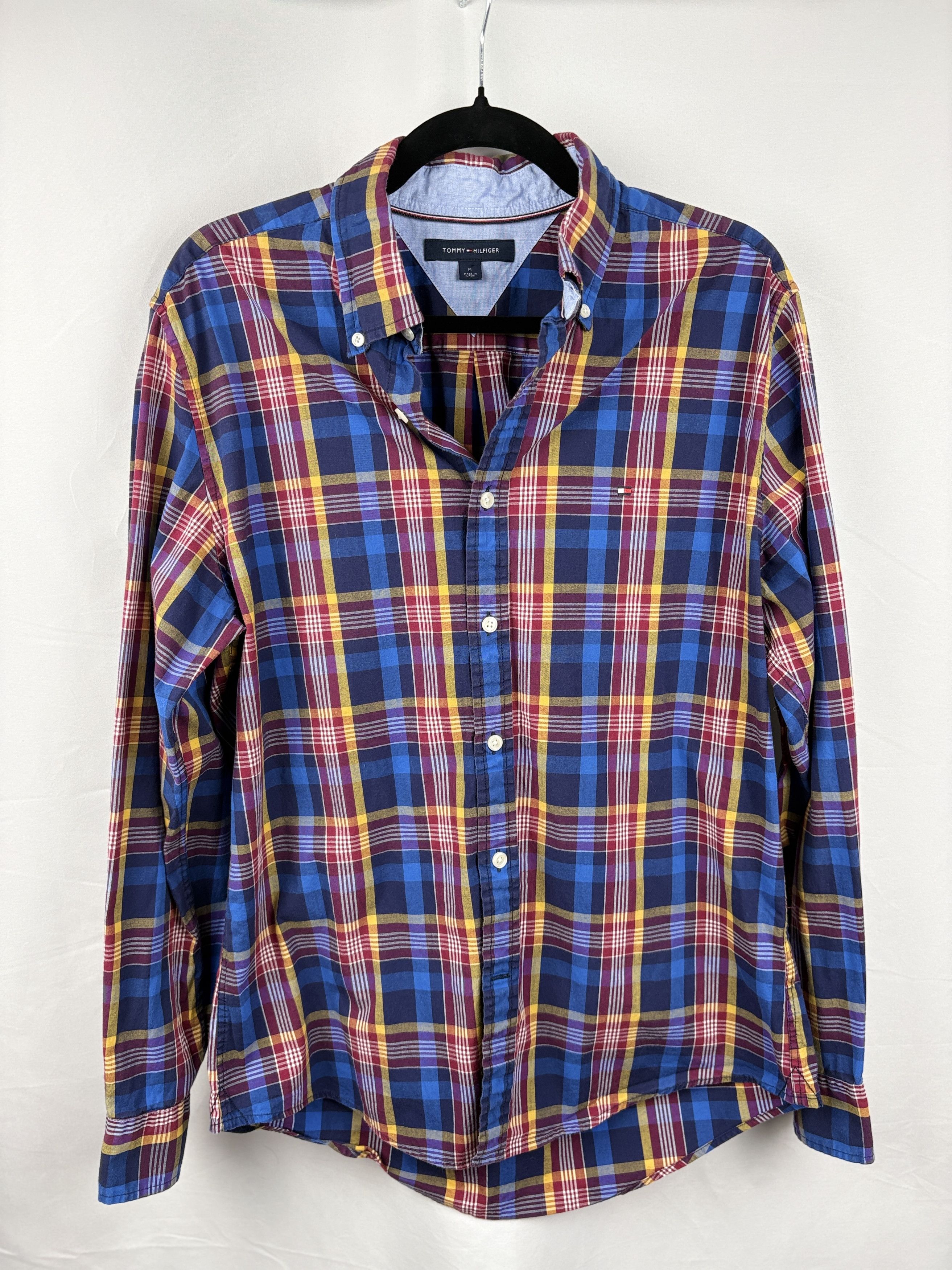 Tommy Hilfiger Tommy Hilfiger Plaid Shirt Medium Red Blue Button Down Size US M / EU 48-50 / 2 - 1 Thumbnail