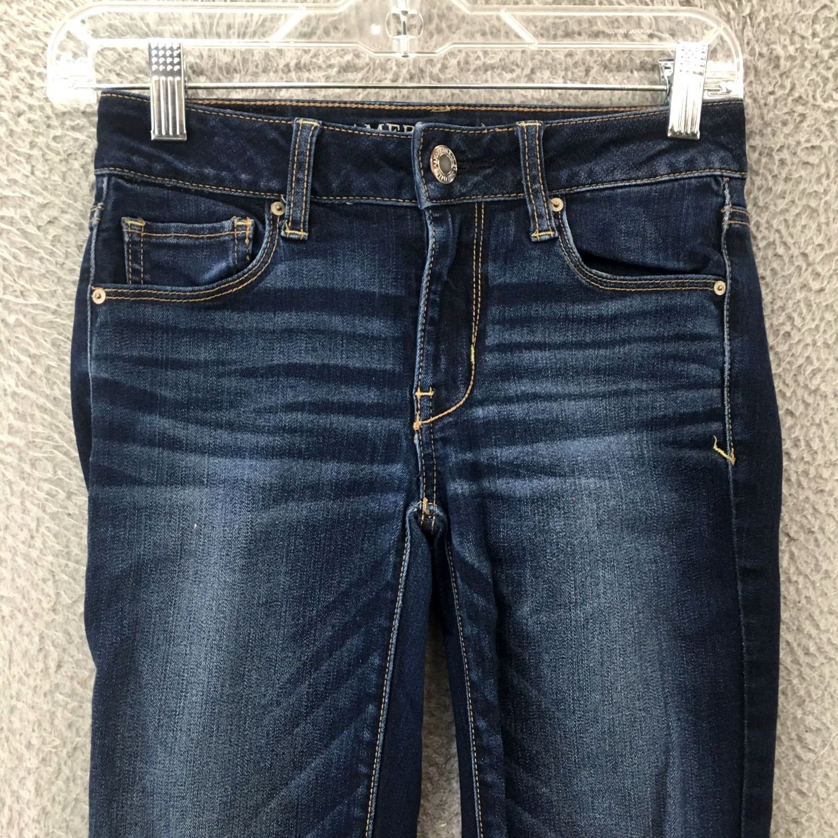 American Eagle Outfitters American Eagle Outfitters Super Stretch Skinny Jeans Womens 0 Blue Denim Zip Fly Size 25" / US 0 / IT 36 - 2 Thumbnail