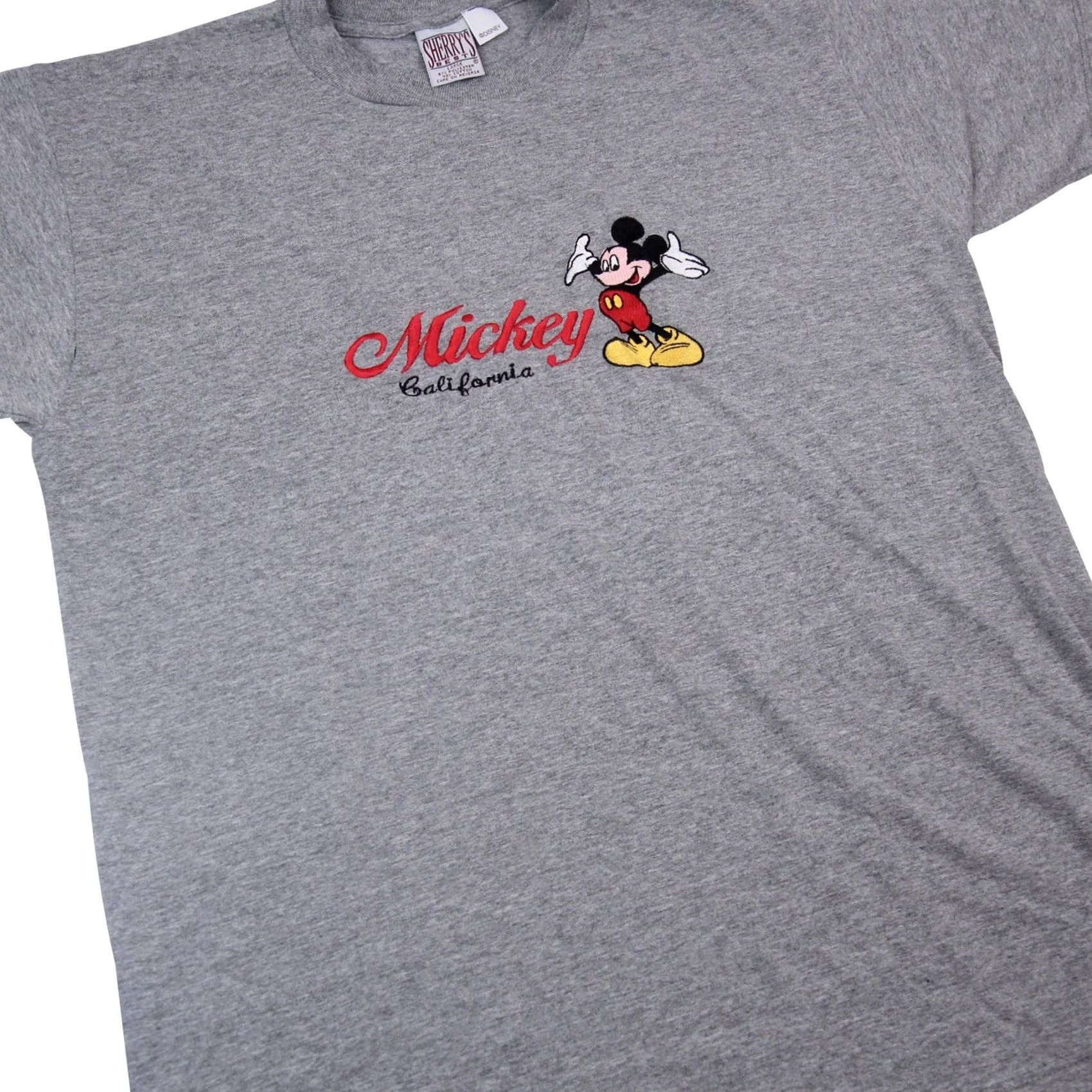 Disney VINTAGE Disney Mickey Mouse Mens Large Spellout Embroidered T Shirt Gray Size US L / EU 52-54 / 3 - 3 Thumbnail