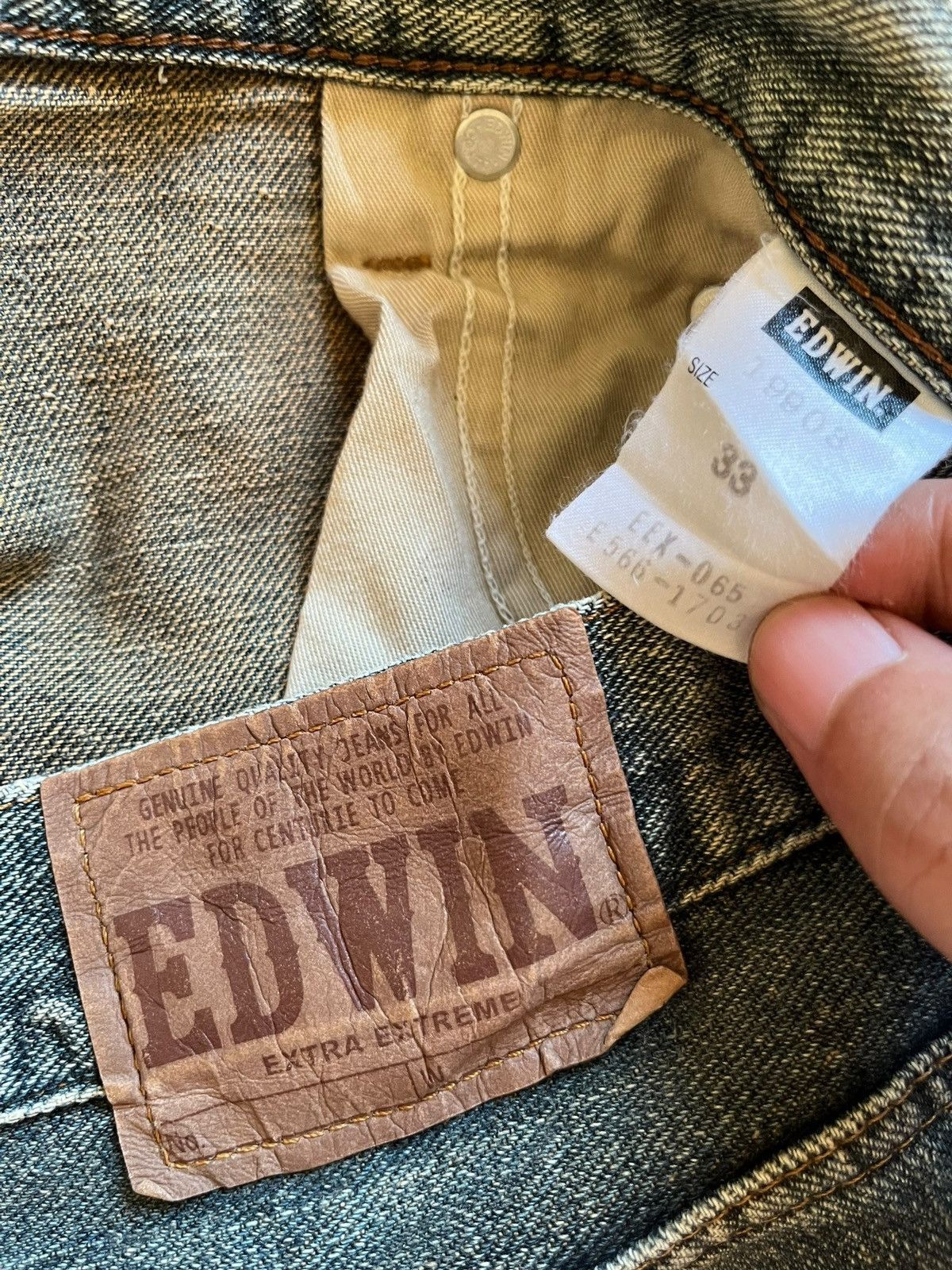 Edwin Vintage Japanese Edwin Faded Wash Distressed Loose Jeans Size US 32 / EU 48 - 9 Thumbnail