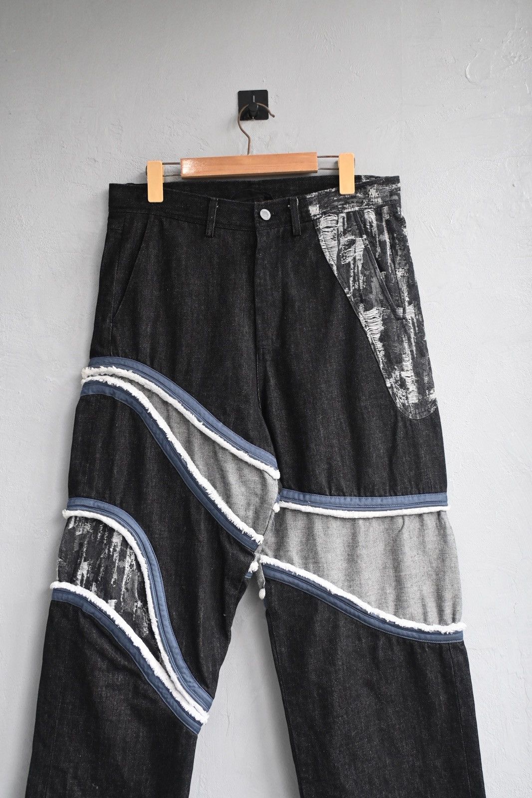 Kusikohc Kusikohc heavy denim pant with white striped Size US 33 - 4 Thumbnail