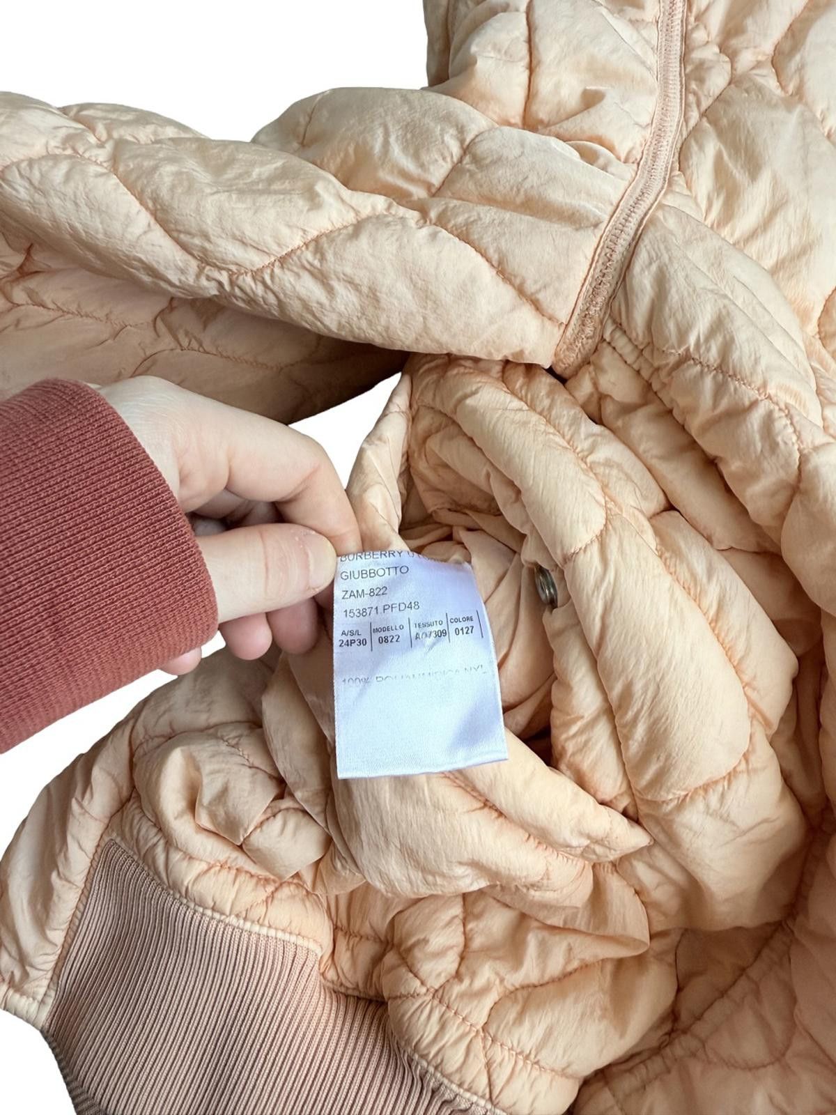 Burberry Burberry Quilted Peach Womens Bomber Jacket Size M / US 6-8 / IT 42-44 - 3 Thumbnail