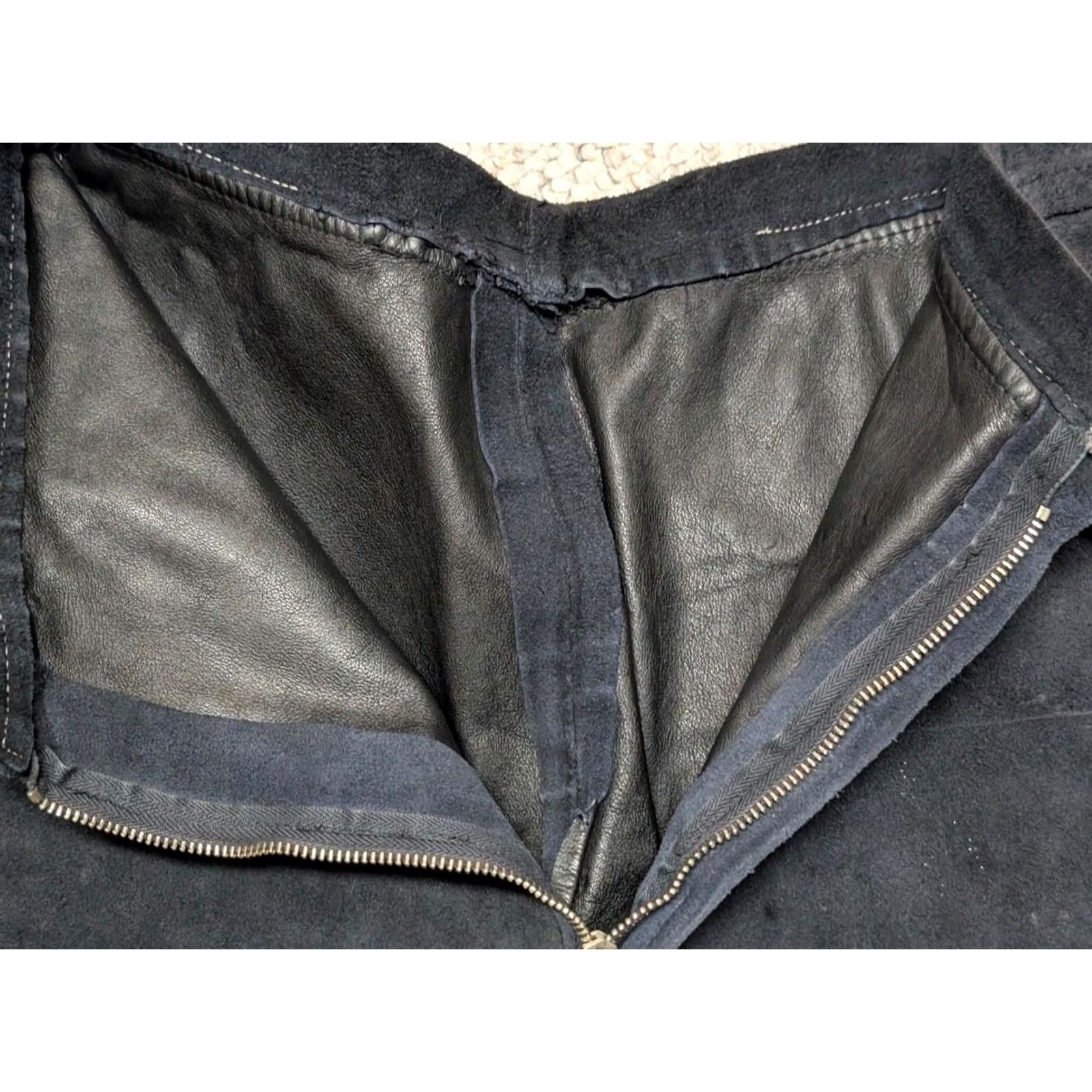 Bell VINTAGE BELL BOTTOMS leather pants 26x30 blue Women Western Cowboy rodeo suede bootcut 1970s Size 26" / US 2 / IT 38 - 5 Thumbnail