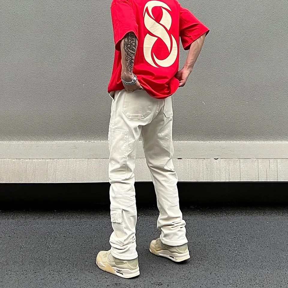 Japanese Brand × Vintage Cargo Jeans Men Y2k Autumn Streetwear Zip Multi-pocket Size US 31 - 5 Thumbnail