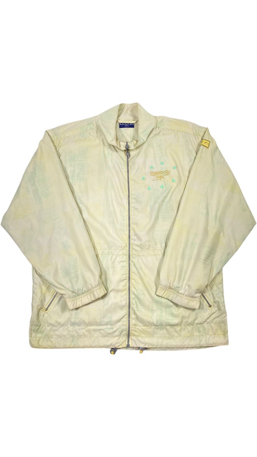 Reebok LASTDROP🔥 Vintage 90s Reebok Rare Pattern Stars Track Jacket Size L / US 10 / IT 46 - 1 Thumbnail