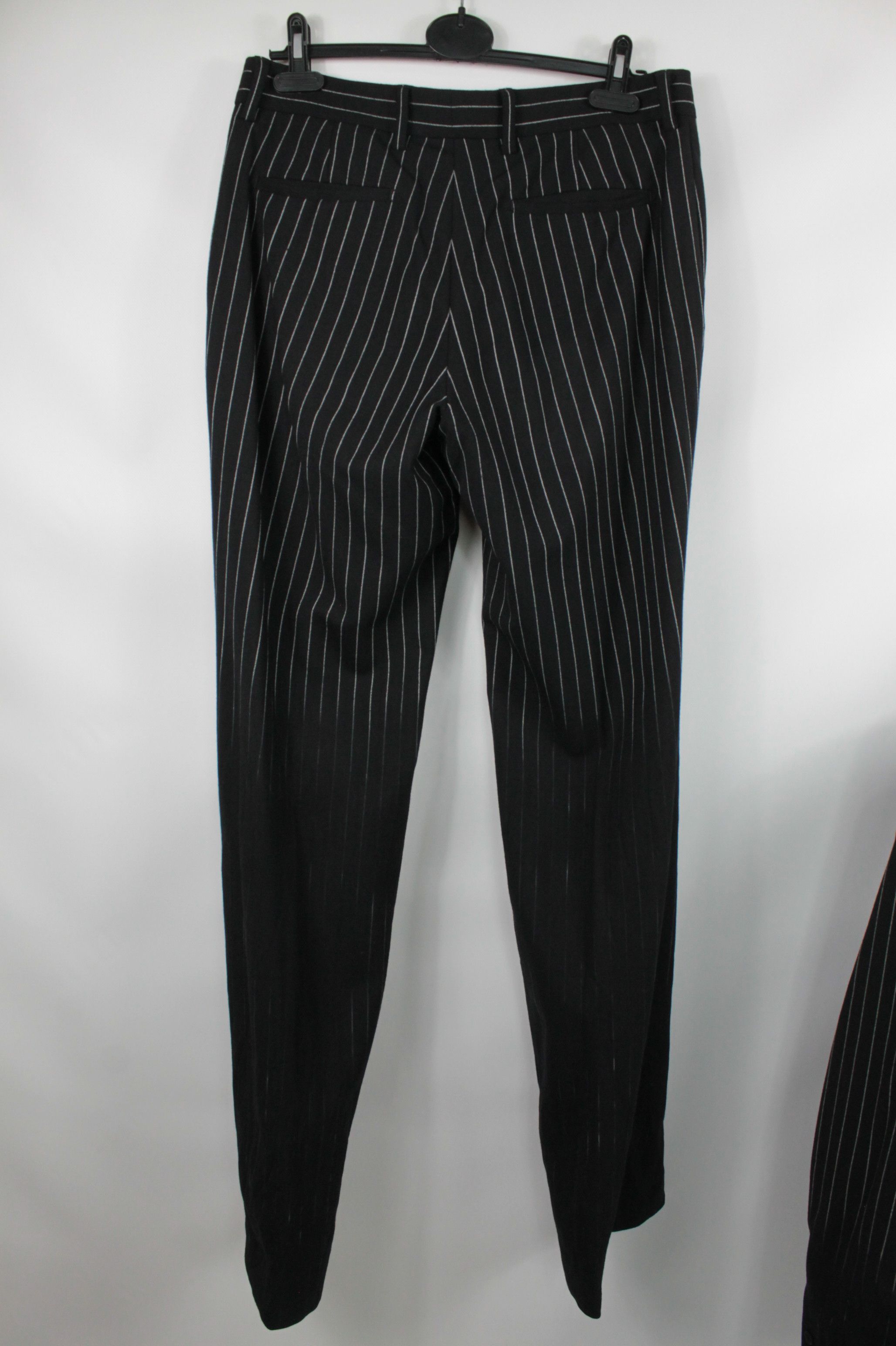 Roberto Cavalli Roberto Cavalli Class Black Stripped Women's Wool Suit Size 42L - 18 Thumbnail