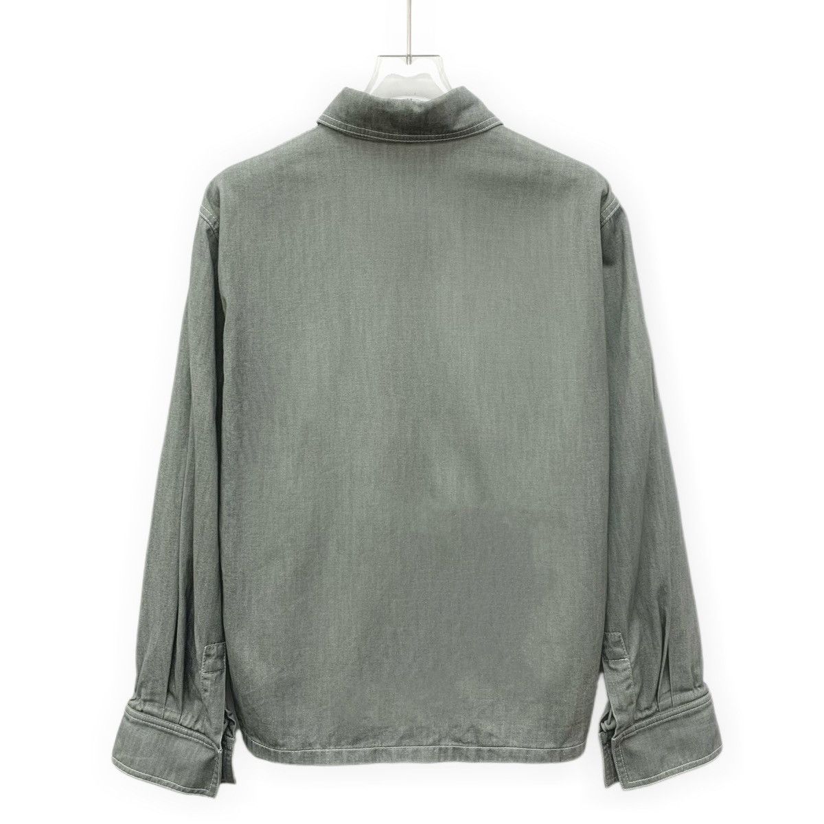 Fendi Fendi Gray-Green Logo Embossed Long Sleeve Denim Shirt K26WX Size US L / EU 52-54 / 3 - 2 Thumbnail