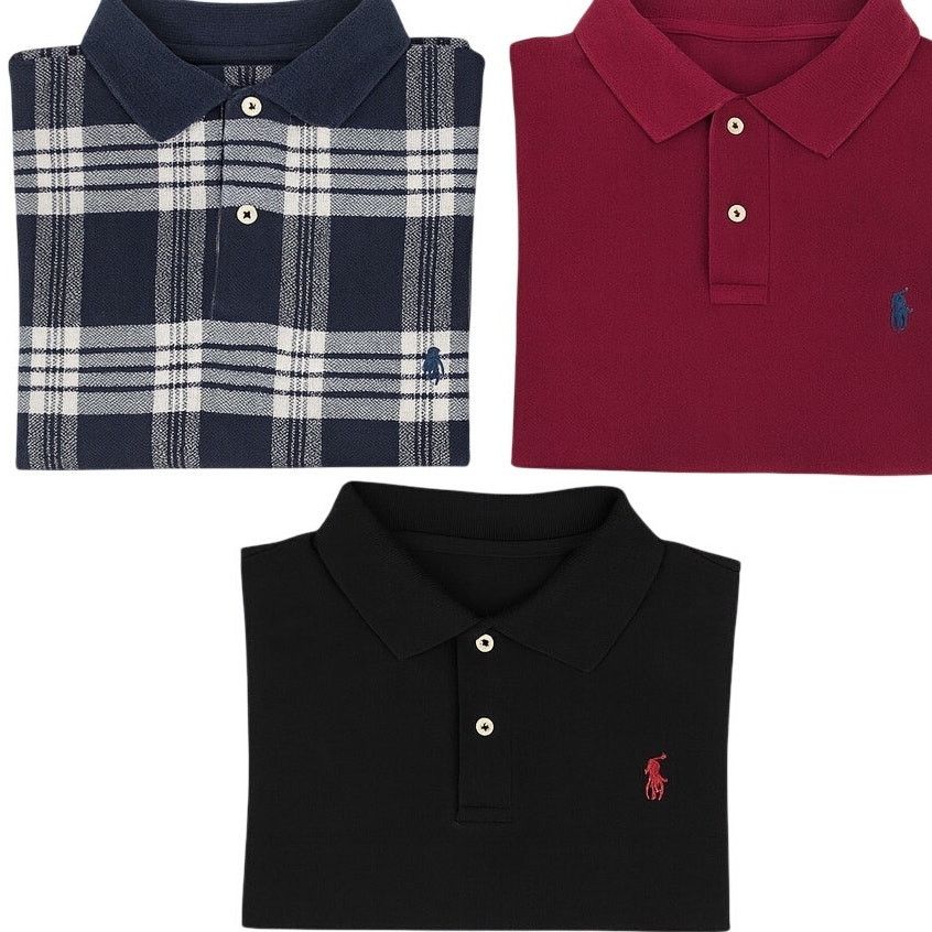 Polo Ralph Lauren Polo Ralph Lauren Lot 3 Mens LRG Cotton Short Sleeve Polos Size US L / EU 52-54 / 3 - 1 Thumbnail