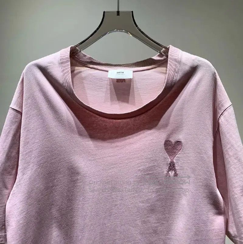 AMI AMI Pink Cotton Women's T-Shirt . Size XL / US 12-14 / IT 48-50 - 3 Thumbnail