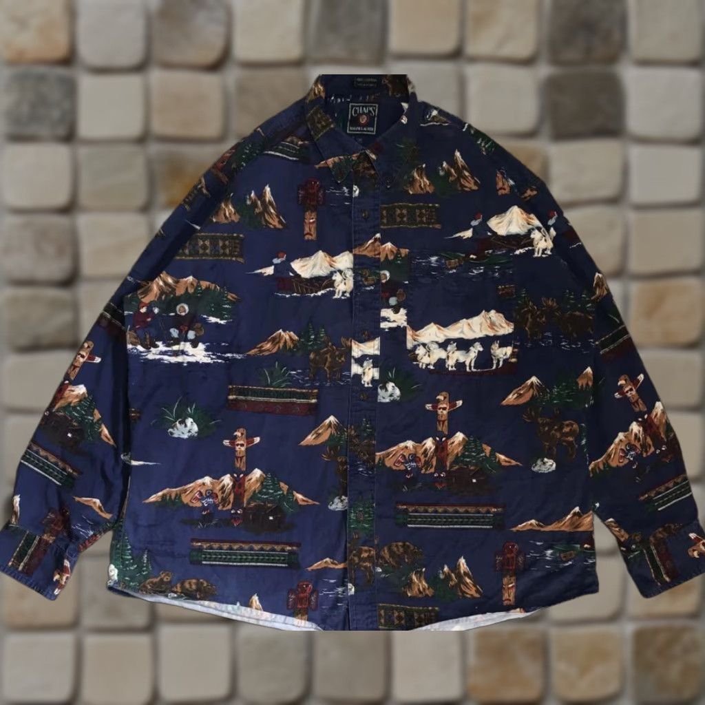 Polo Ralph Lauren Polo Ralph Lauren CHAPS Alaska Print Button-Down Shirt XL Men Multicolor Western Alaska Print Button-Up Shirt - XL Mens Size US XL / EU 56 / 4 - 1 Thumbnail