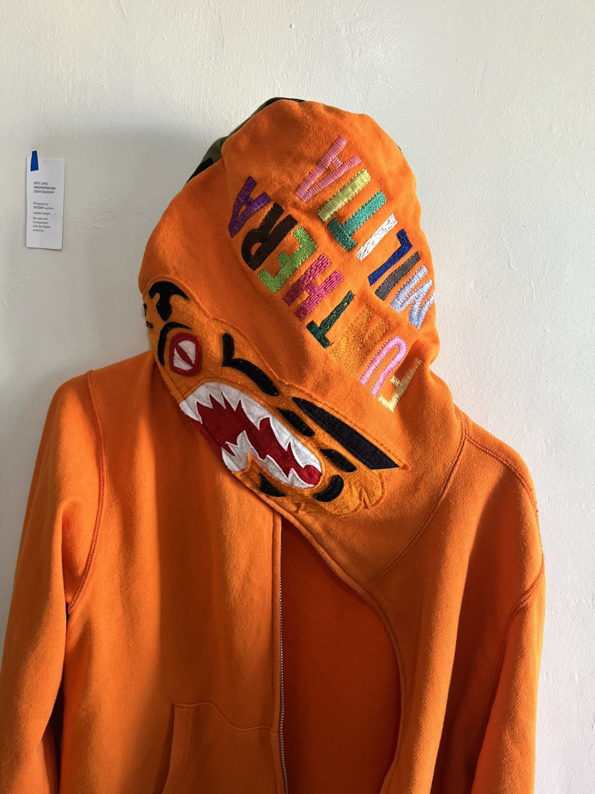Bape BAPE SHARK FULL ZIP ORANGE CAMO HOODIE Size US L / EU 52-54 / 3 - 5 Thumbnail