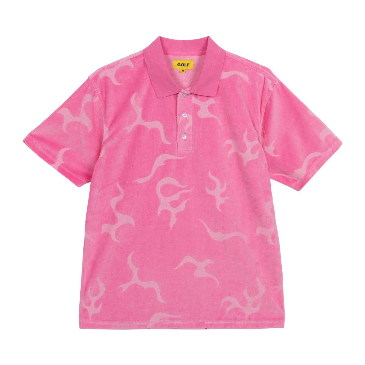 Golf Wang Golf Wang Flame Velour Polo Shirt Pink, Size SM Size US S / EU 44-46 / 1 - 2 Thumbnail