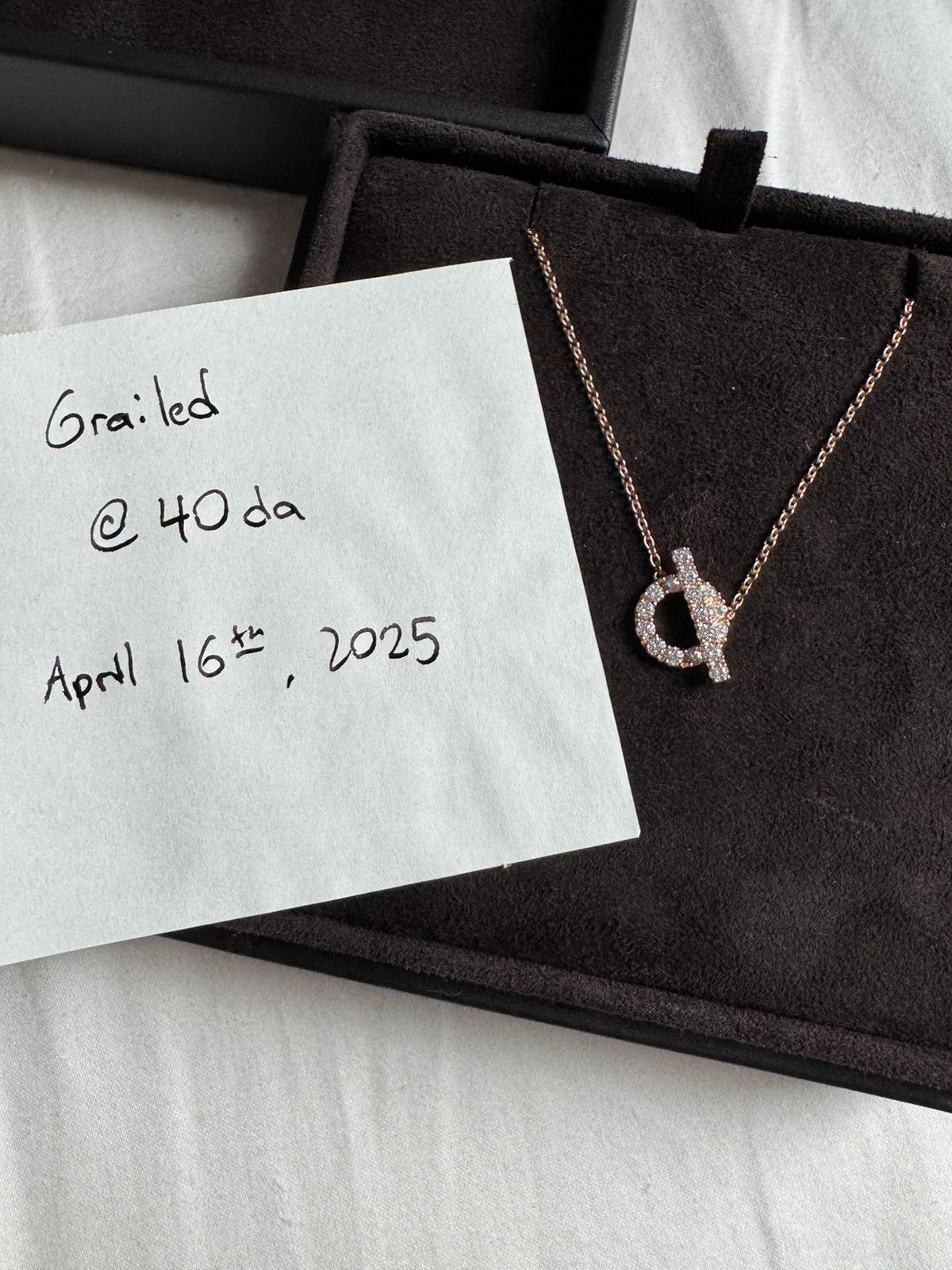 Hermes Hermès rose gold Finesse diamonds necklace Size ONE SIZE - 6 Thumbnail