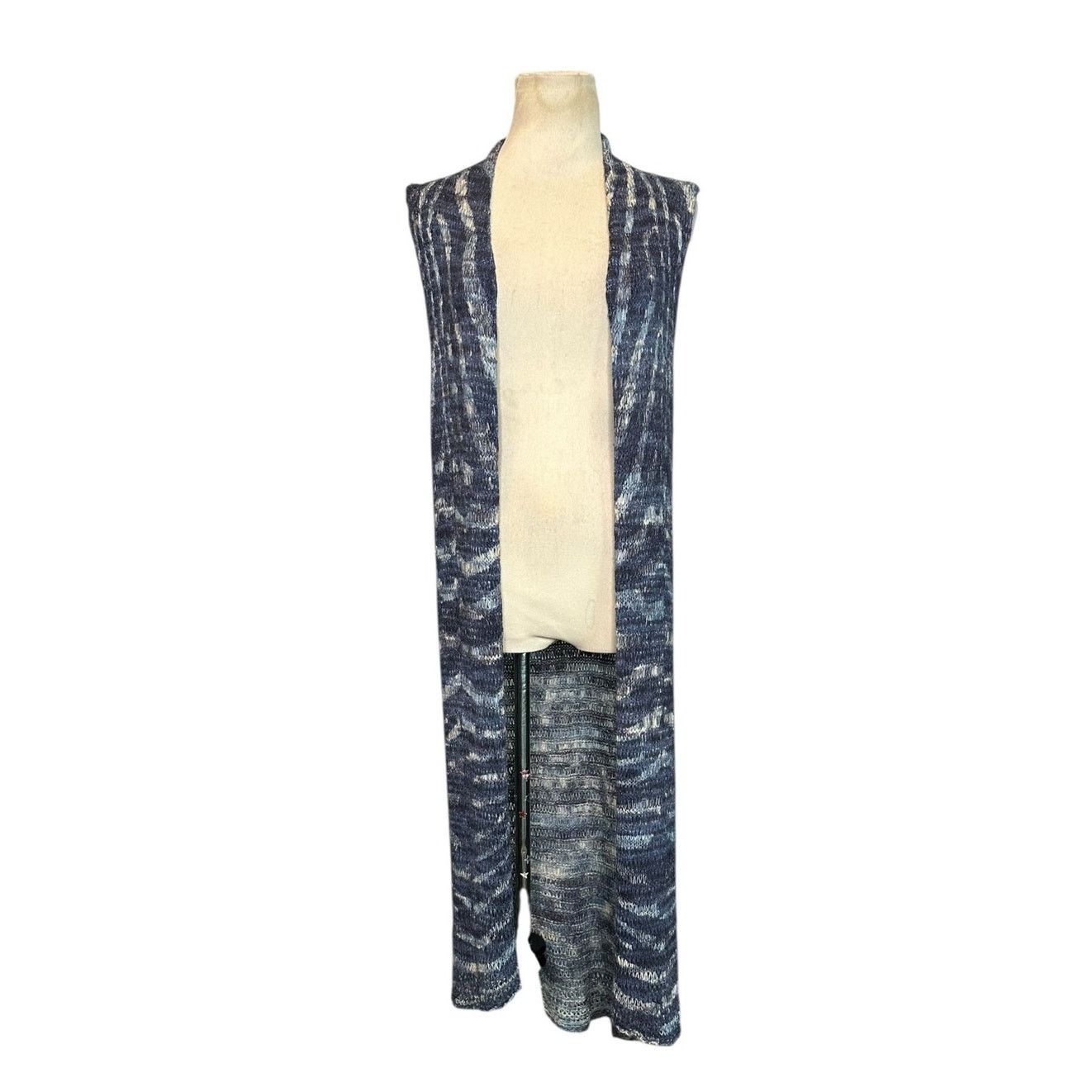 Chicos Chicos blue sleeveless long vest kimono cardigan size 1 - M Size M / US 6-8 / IT 42-44 - 1 Thumbnail
