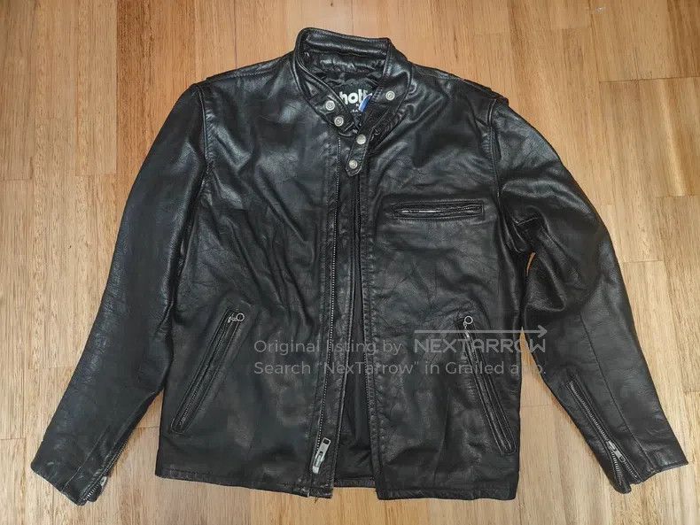 Schott Cowhide collar locomotive leather jacket