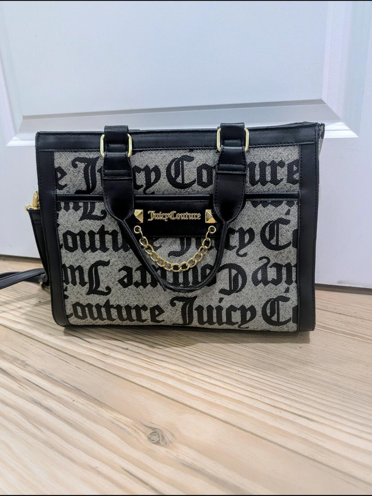 Juicy Couture Jeans Juicy Couture Black Logo Jacquard Satchel Size ONE SIZE - 4 Thumbnail