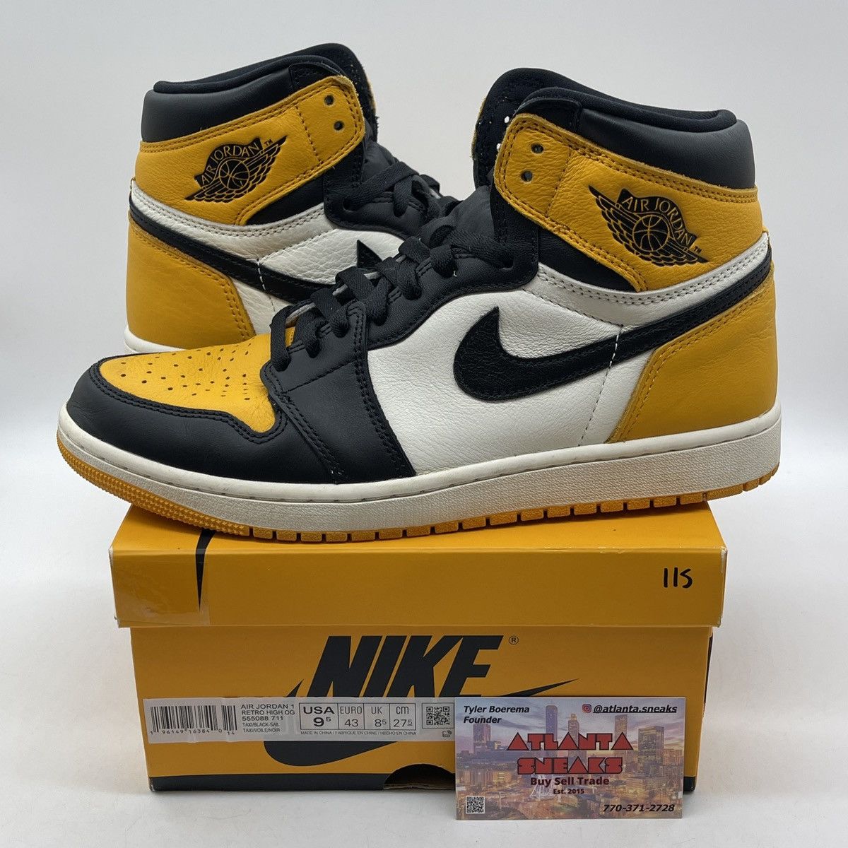 Jordan Brand Air Jordan 1 high yellow toe Size US 9.5 / EU 42-43 - 1 Thumbnail