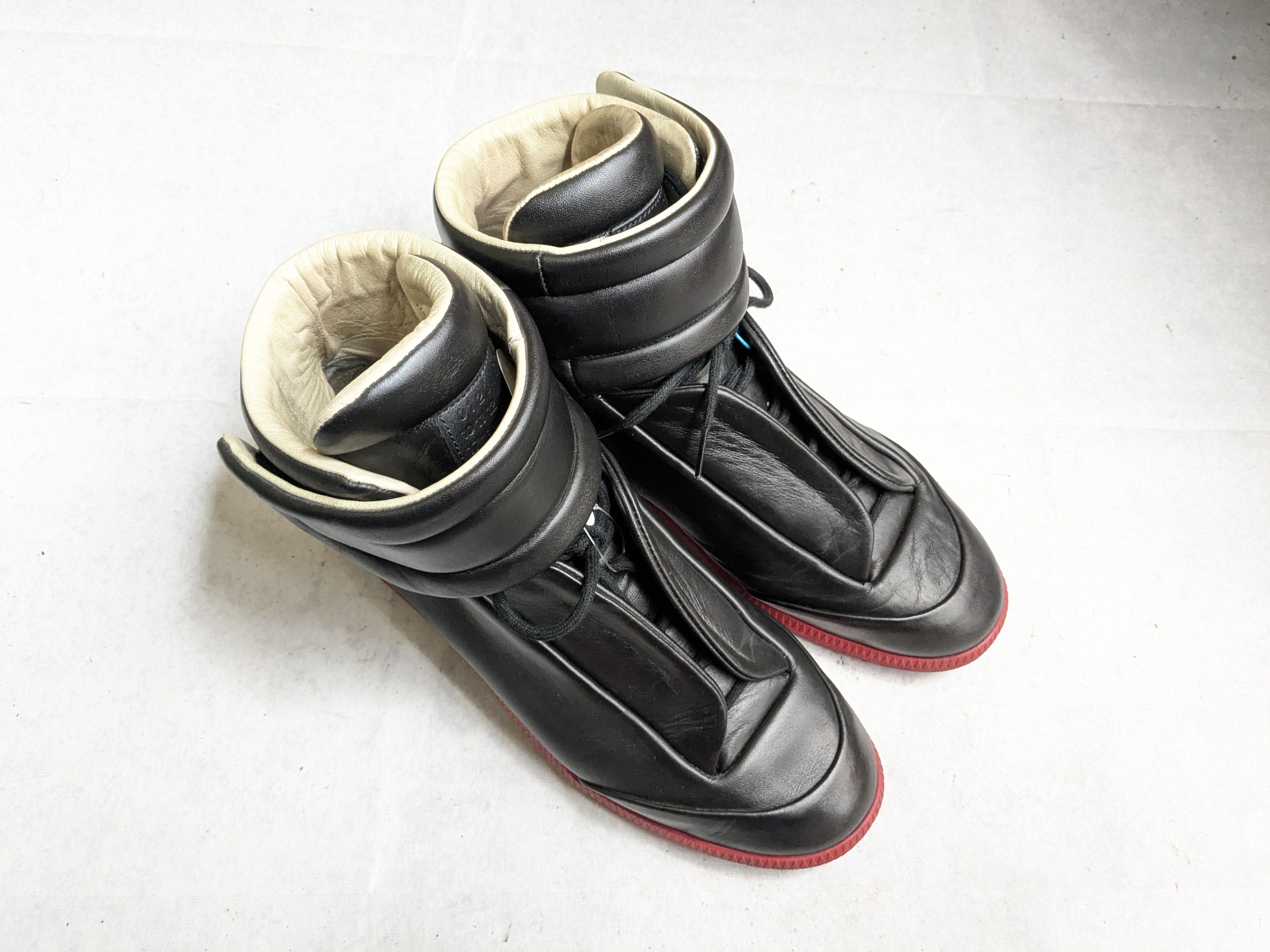 Maison Margiela Maison Margiela Future Black Red 11 44 Leather High Tops Size US 11 / EU 44 - 4 Thumbnail
