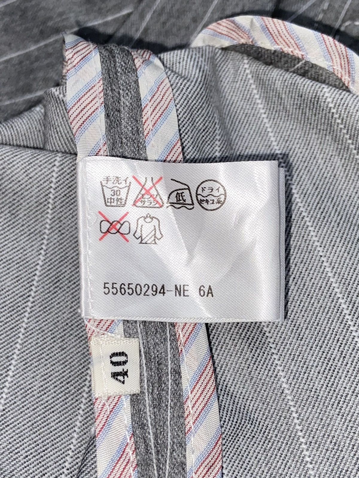 Designer × Japanese Brand IVISUTO Grey Striped Blazer Size 46L - 12 Thumbnail