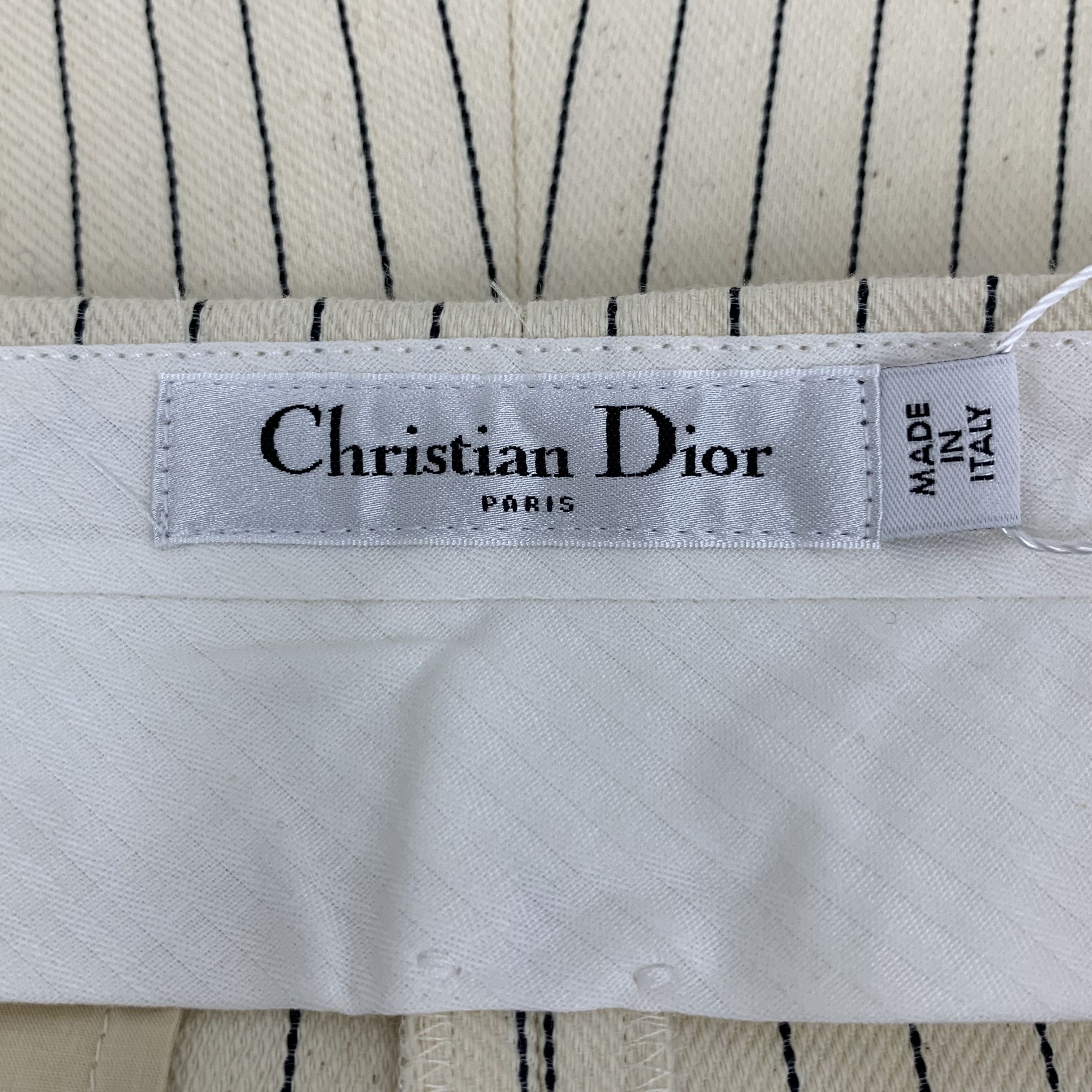 Dior Dior Skort – Beige Stripe Cotton (Size M) Size 27" / US 4 / IT 40 - 2 Thumbnail