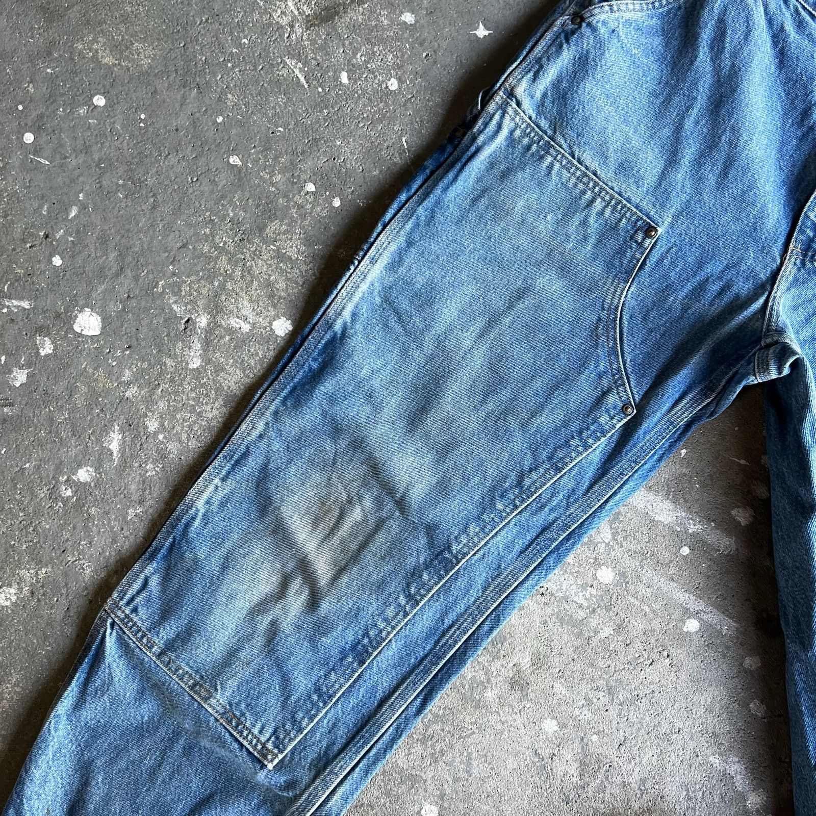 Carhartt × Vintage Carhartt denim blue jean double knee work carpenter pants Size US 33 - 4 Thumbnail