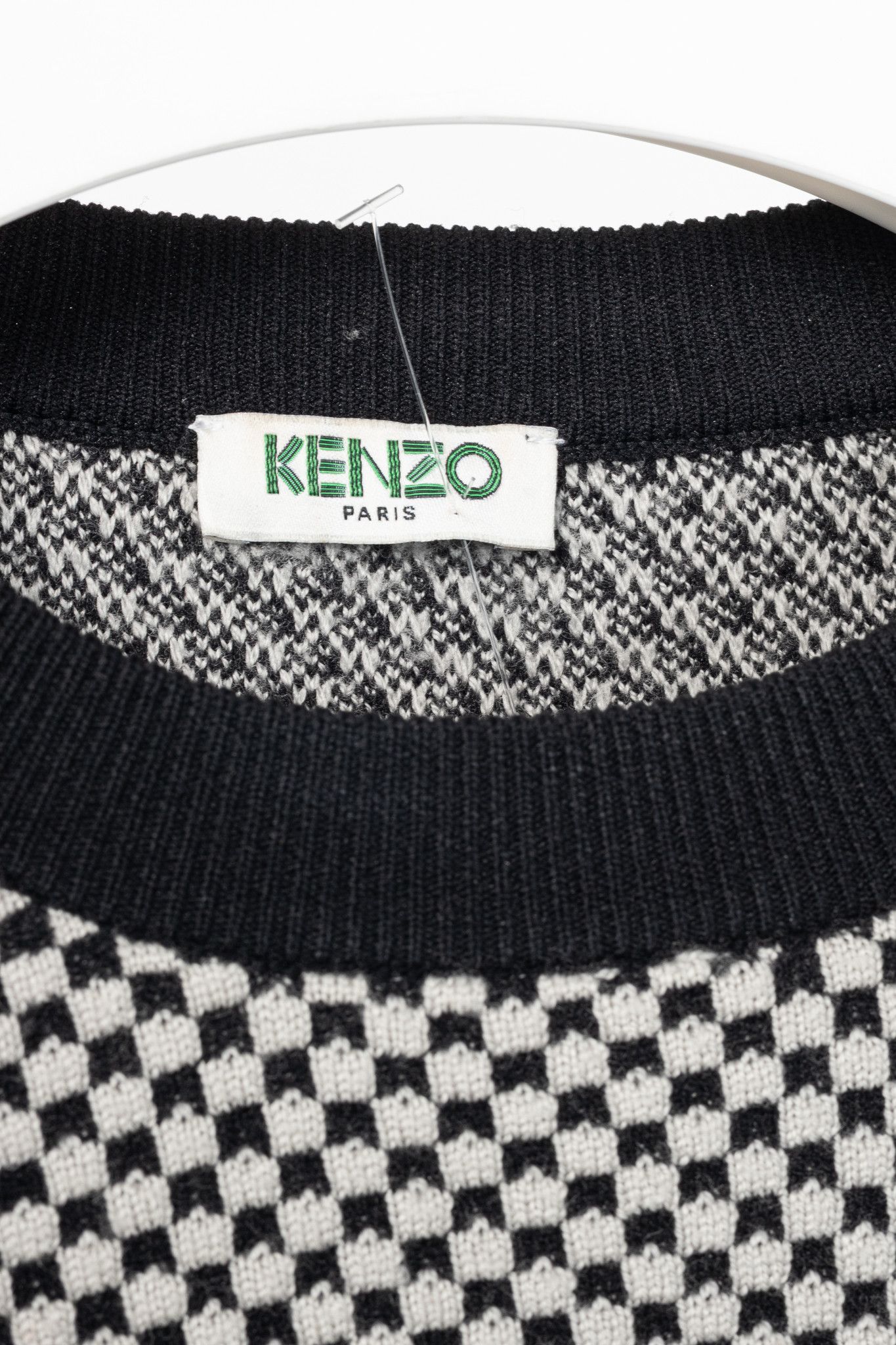 Kenzo Kenzo Grey Wool-Blend Gear Jacquard Sweater Size US L / EU 52-54 / 3 - 4 Thumbnail