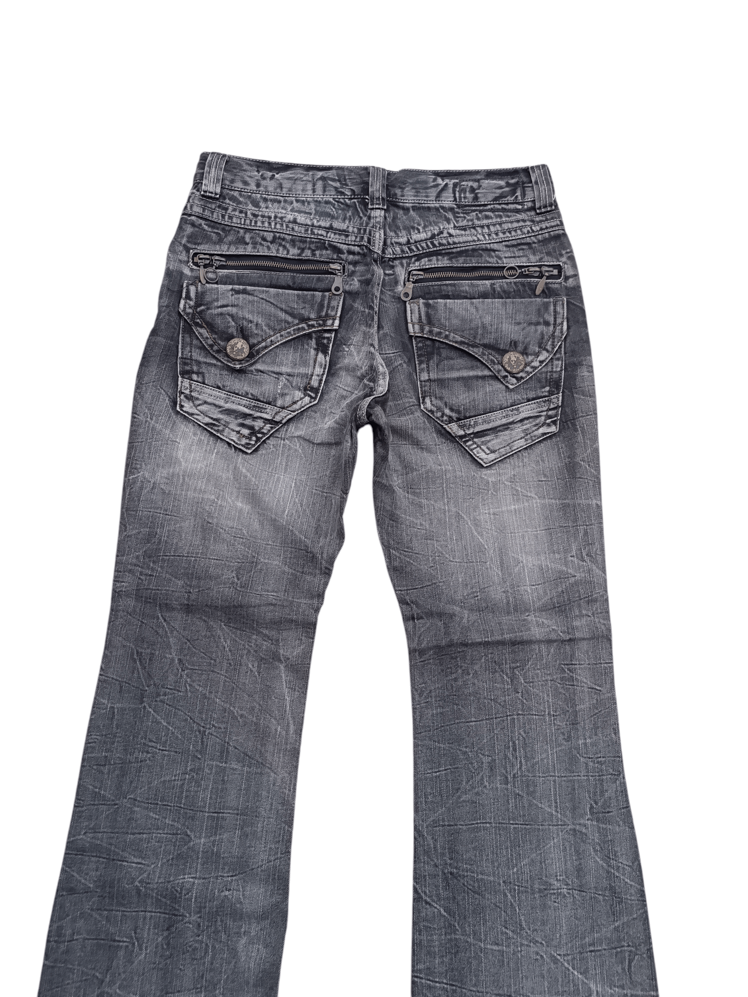 Japanese Brand FLARED 🔥 BLOW BY BLUE DISTRESSED WHISKERS FADED JEANS Size US 31 - 15 Thumbnail