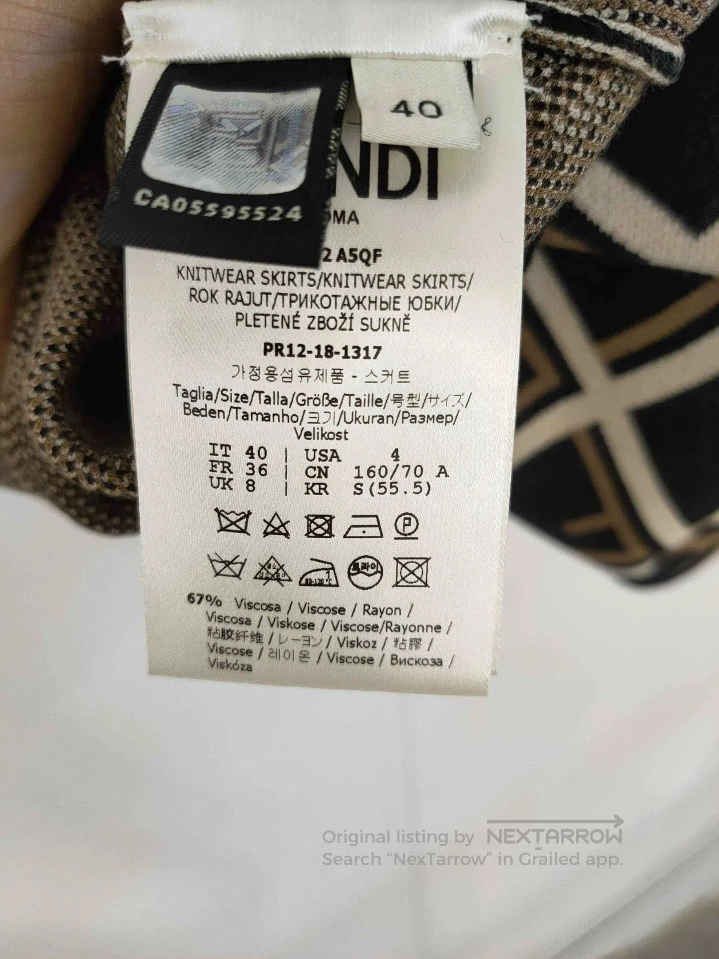 Fendi FENDI FF Check Knit Skirt. Size US 40 / EU 56 - 4 Thumbnail