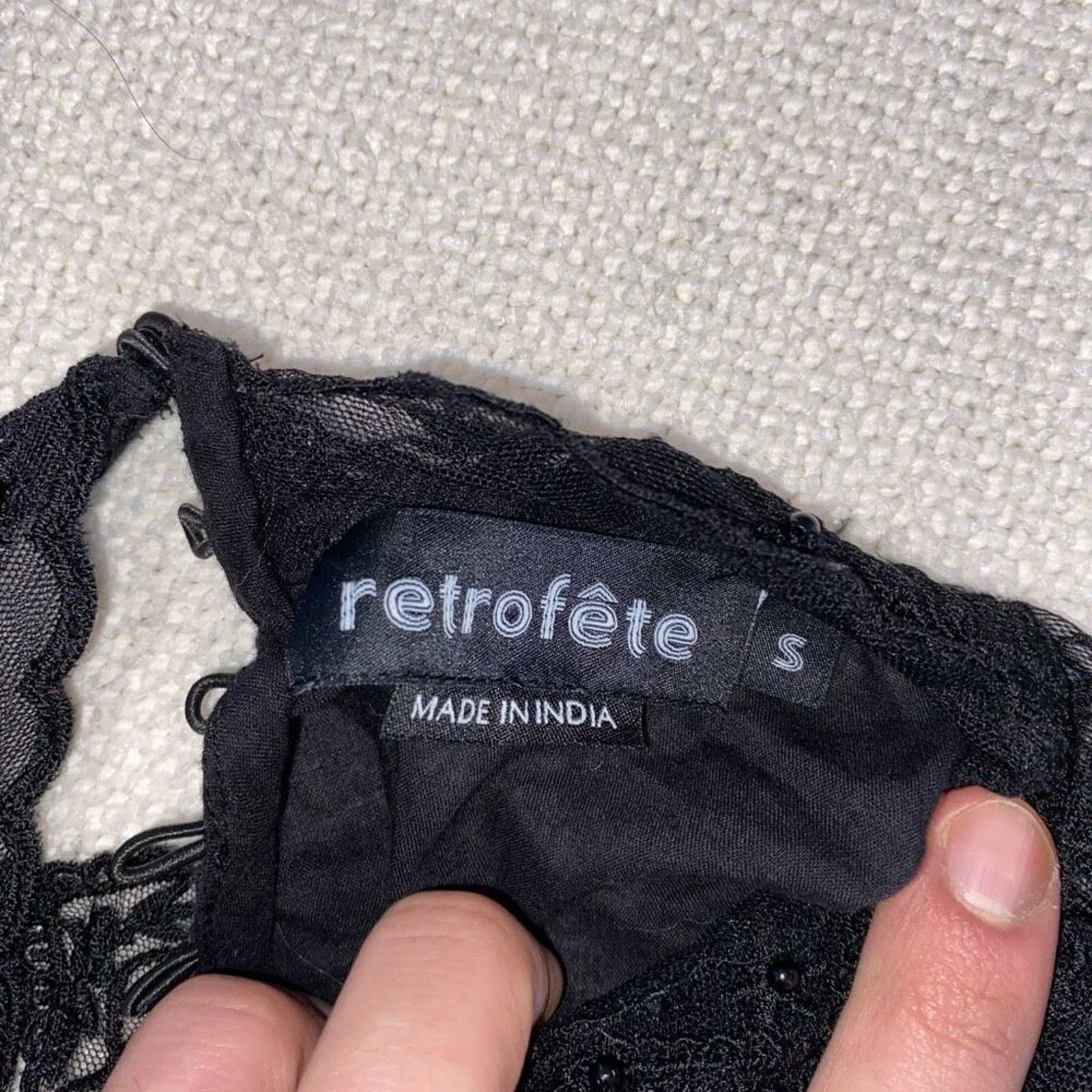 Retrofete Retrofete black long sleeve lace bodysuit | Sz S Size S / US 4 / IT 40 - 4 Thumbnail