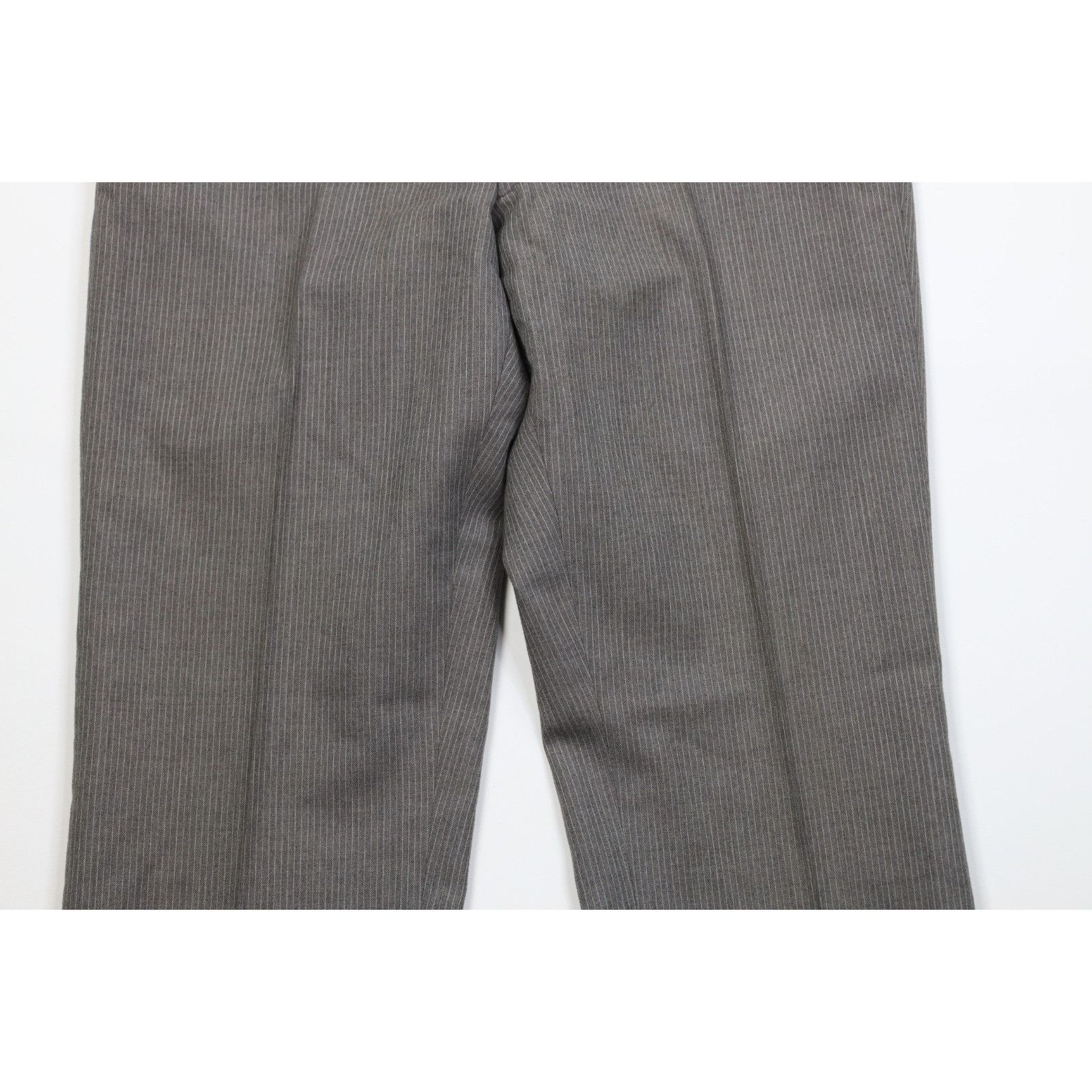 Vintage Vintage 70s Wool Pinstriped 2 Piece Suit Wedding Gray Size 44L - 11 Thumbnail