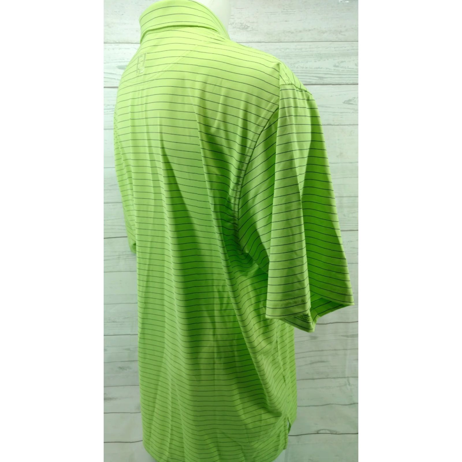 Footjoy FootJoy XL Men's Polo Shirt Golf Lime Green Striped Size US XL / EU 56 / 4 - 5 Thumbnail
