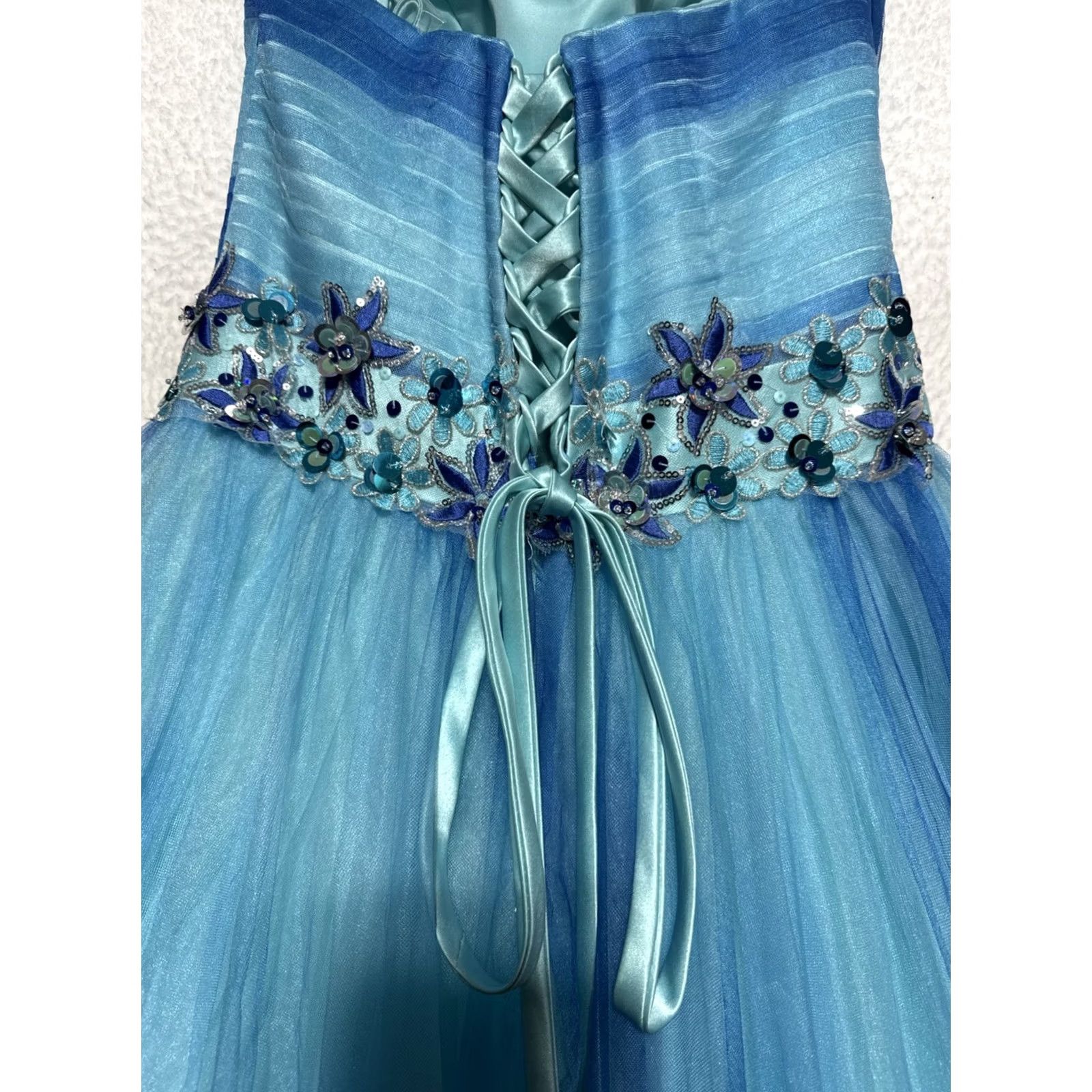 Vintage Alfred Angelo Royal Ball Disney Princess Stunning Prom Dress - Blue - Size 12 - NWOT - Strapless Sleeveless Ball Gown Womens Size ONE SIZE - 5 Thumbnail