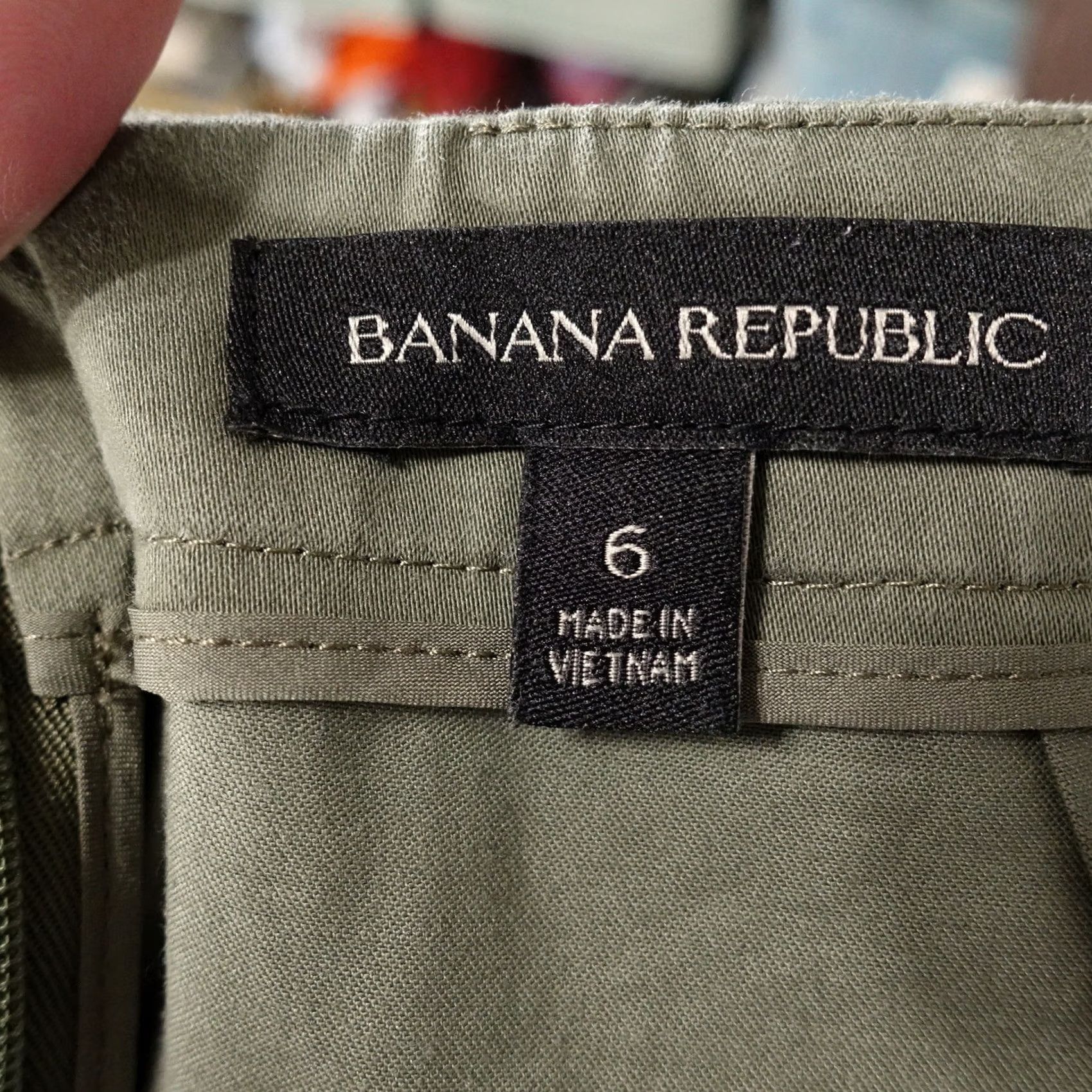 Banana Republic BANANA REPUBLIC Skirt Green Cotton Blend Asymmetrical Womens Size 6 Size 28" / US 6 / IT 42 - 6 Thumbnail