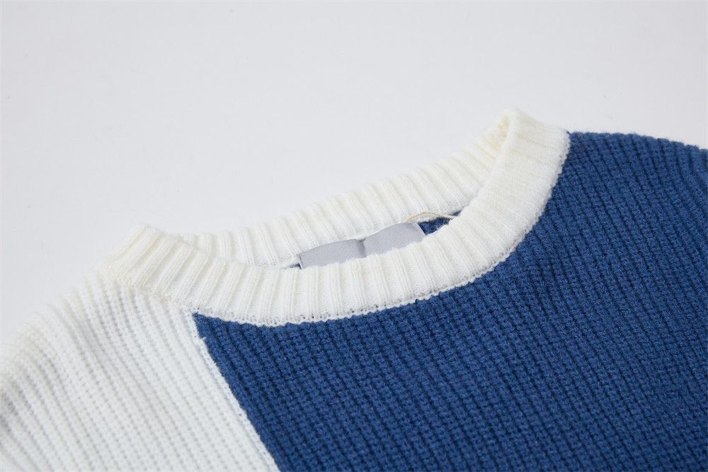 Vintage Men's trendy irregular round neck knitted sweater Size US M / EU 48-50 / 2 - 3 Thumbnail
