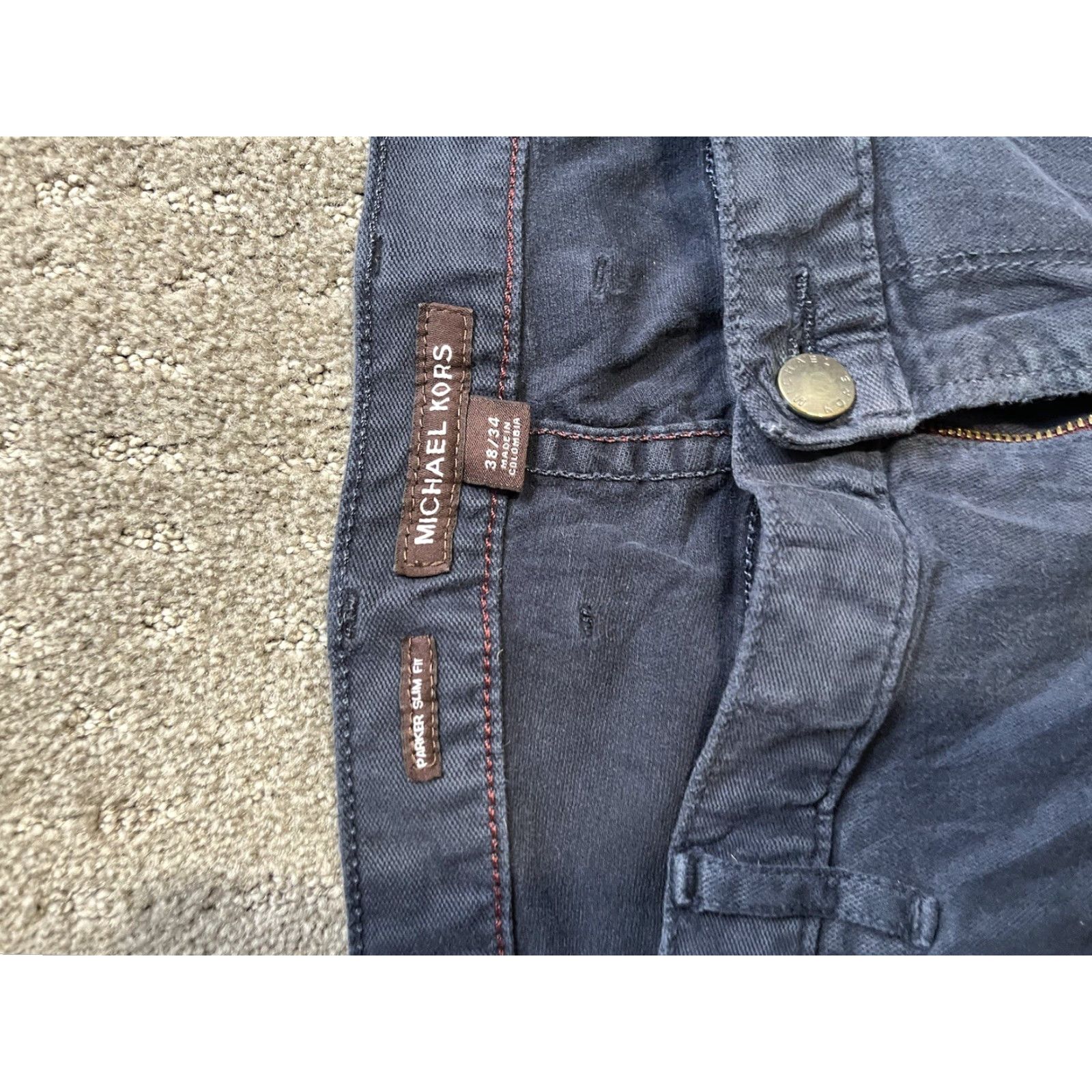 Michael Kors Michael Kors Mens Pants 38x34 Blue Tailored Parker Slim Fit Solid Slimming Size US 38 / EU 54 - 5 Thumbnail