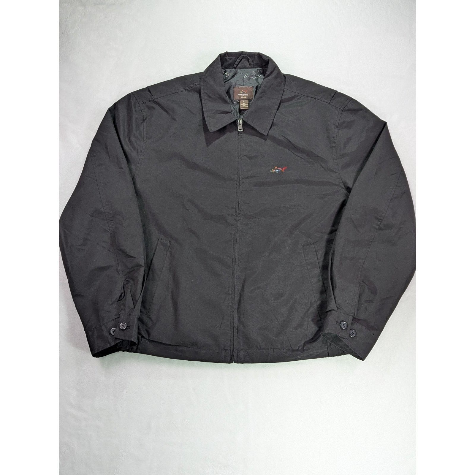 Greg Norman Sz Large Black Light Weight Golf Jacket Vintage EUC Size US L / EU 52-54 / 3 - 1 Thumbnail