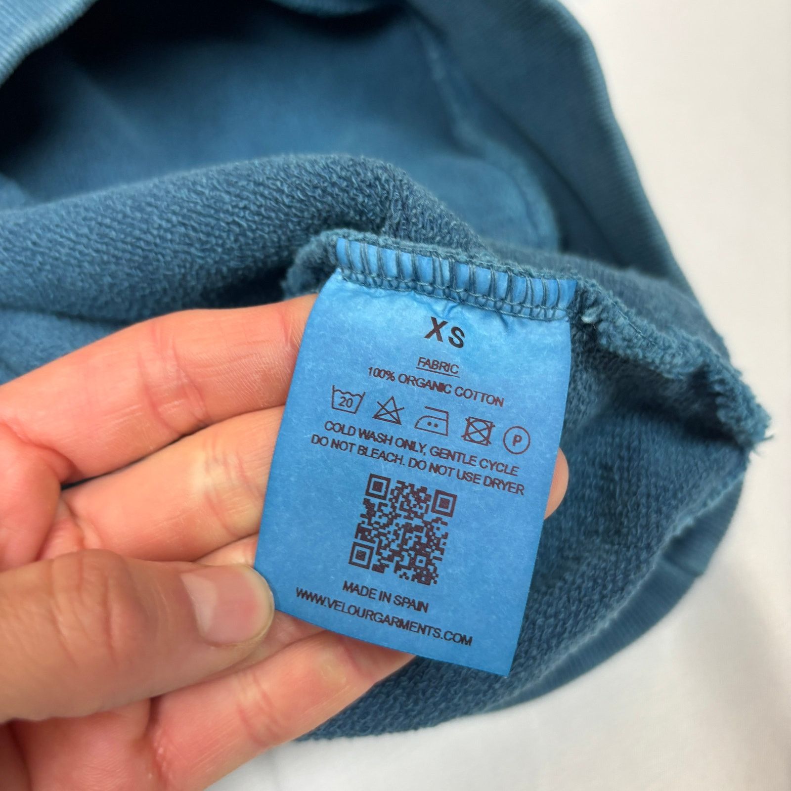 Velour Velour Garments Blue Hoodie XS Organic Cotton Minimalist Size US XS / EU 42 / 0 - 6 Thumbnail