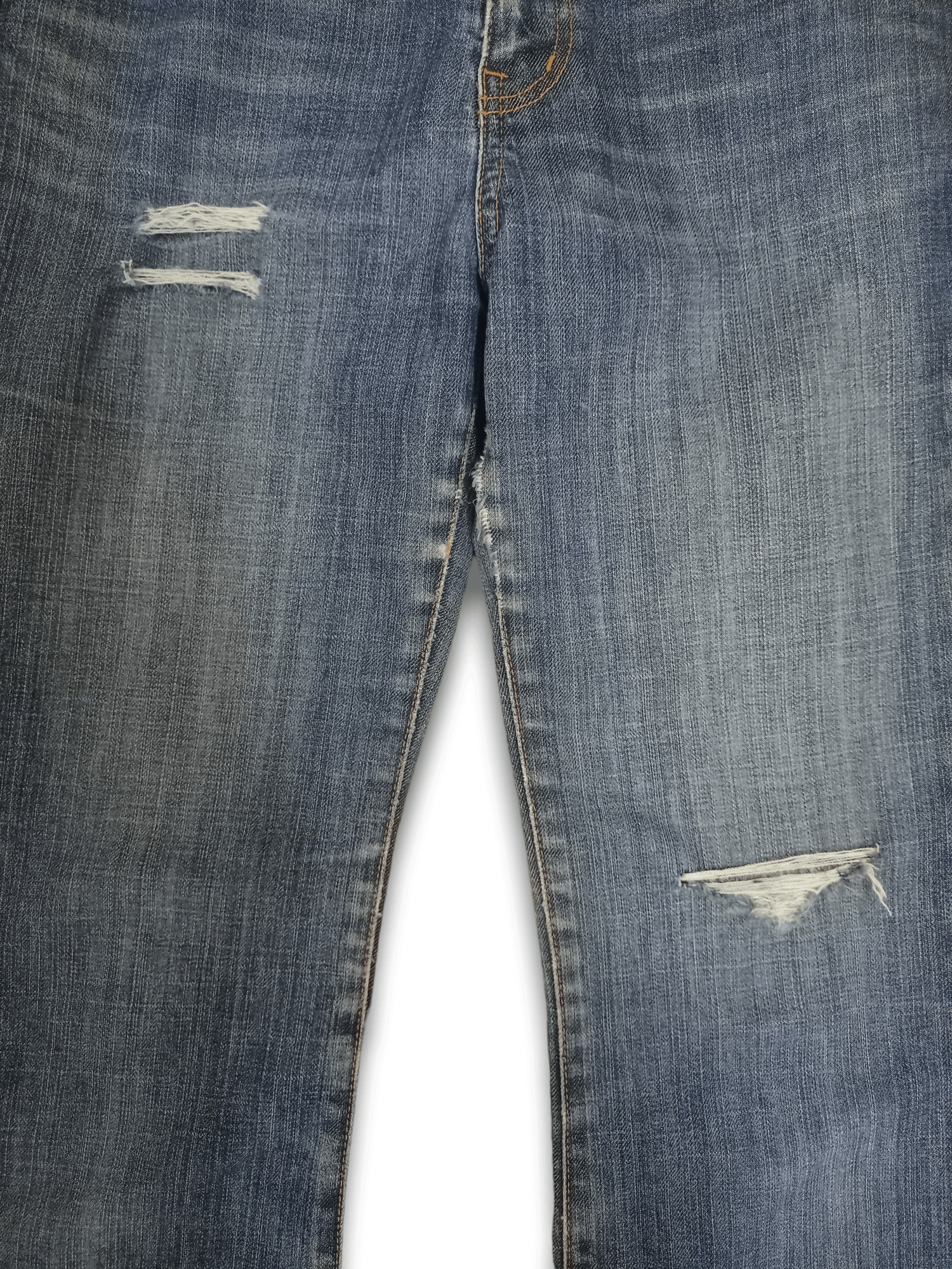 Japanese Brand × Uniqlo Vintage Japanese Uniqlo Blue Wash Distressed Flare Jeans Size US 28 / EU 44 - 6 Thumbnail