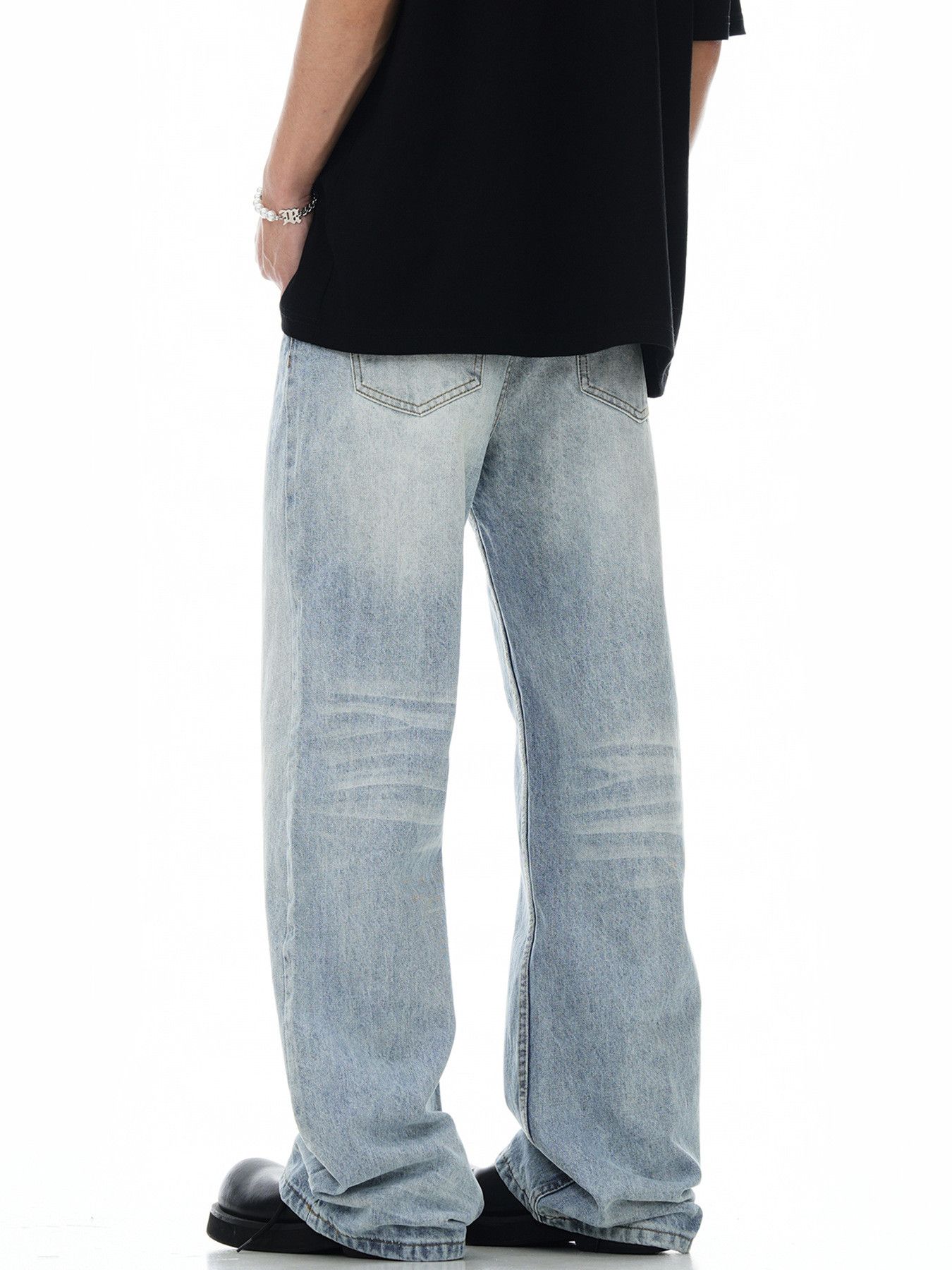 Japanese Brand American men's cleanfit retro casual loose flared jeans Size US 32 / EU 48 - 4 Thumbnail
