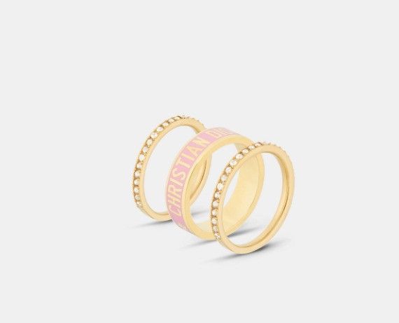 Dior o1w1db11224 Size: OS / Ring Set in Gold & Pink Size ONE SIZE - 1 Thumbnail